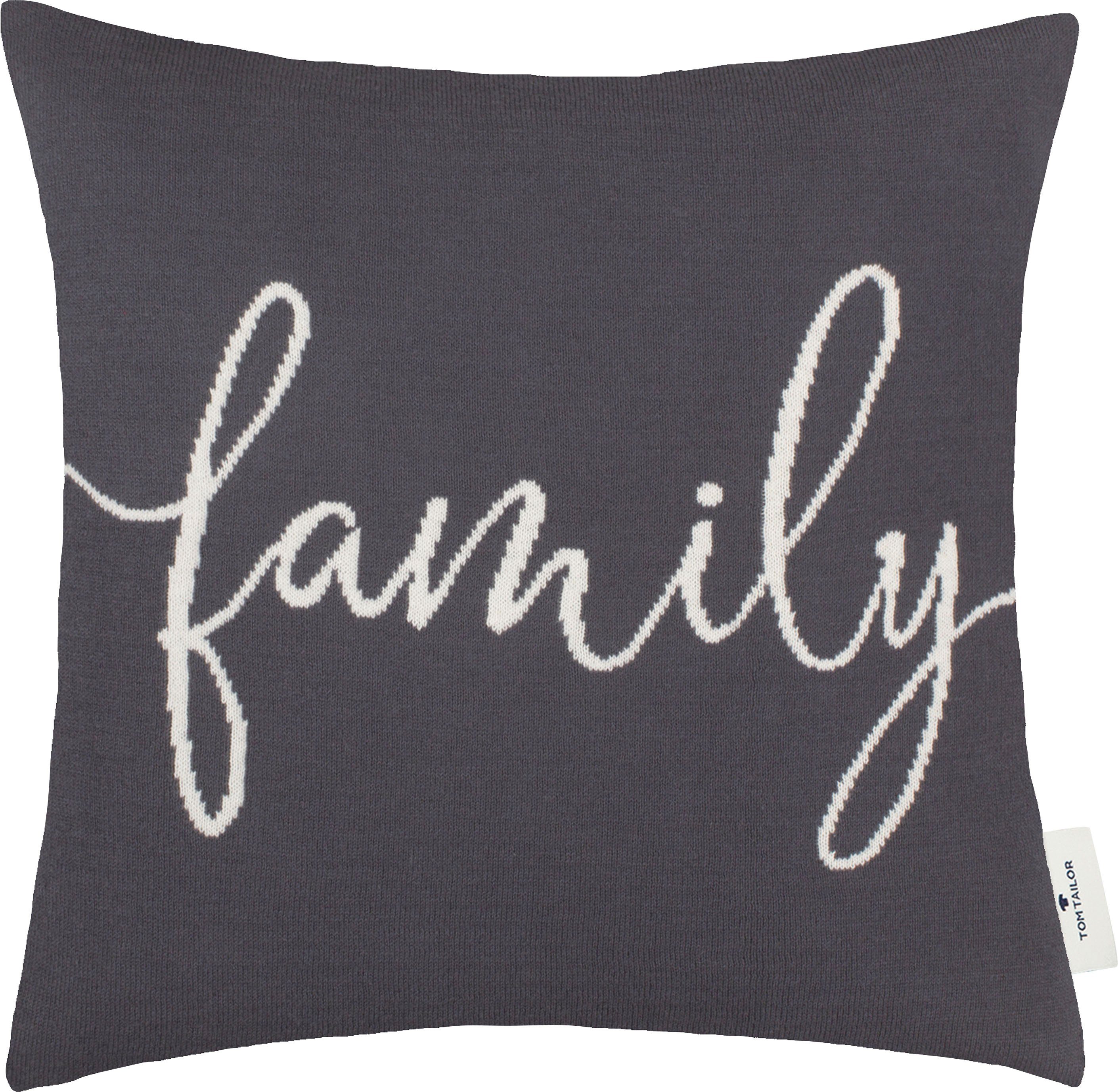 TOM TAILOR HOME Dekokissen "Family" aus hochwertiger Baumwolle, Kissenhülle günstig online kaufen