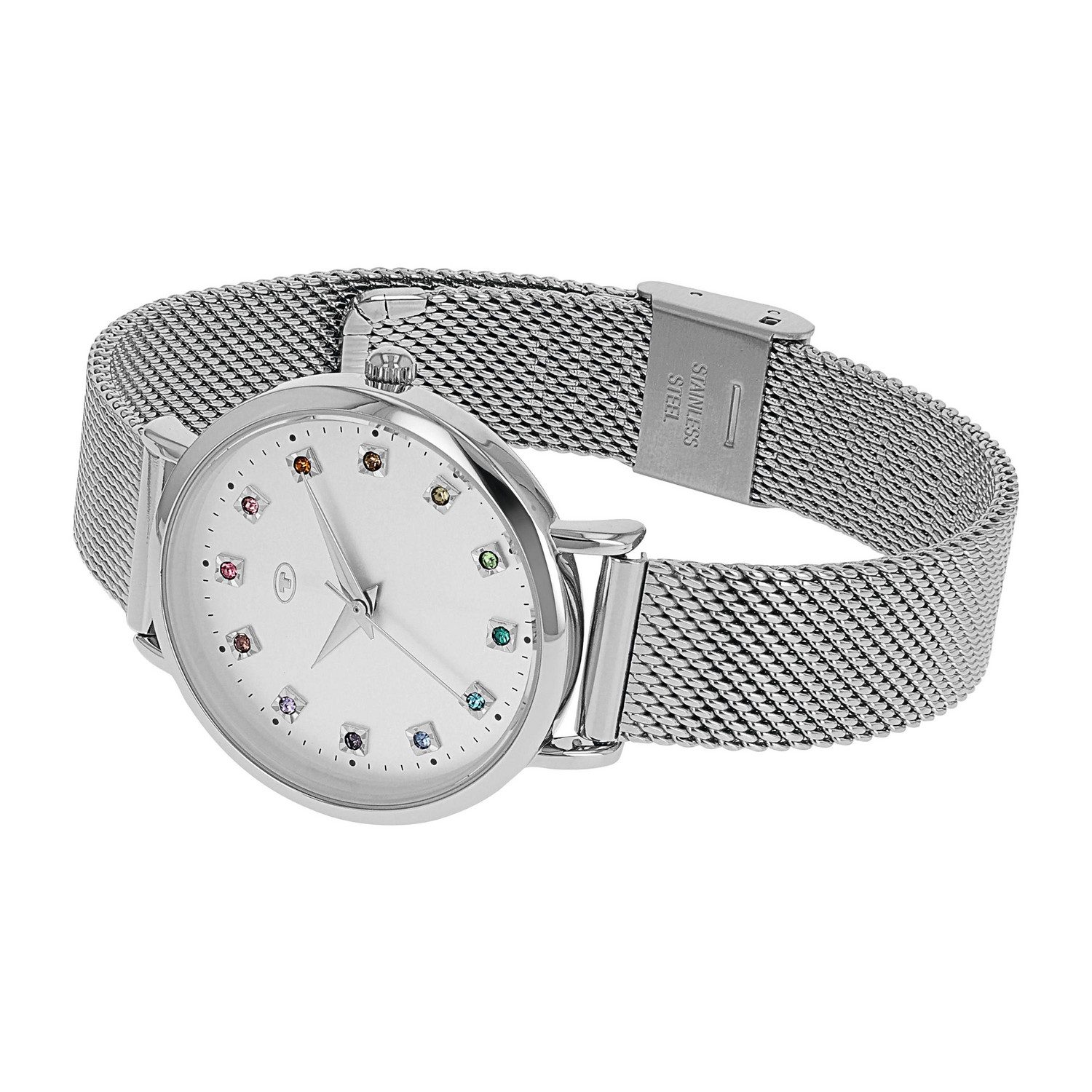 TOM TAILOR Quarzuhr 2100499, Armbanduhr, Damenuhr, Edelstahlarmband, analog