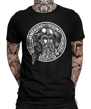Quattro Formatee Kurzarmshirt Odin Wikingergott Hugin Munin Herren T-Shirt (1-tlg)