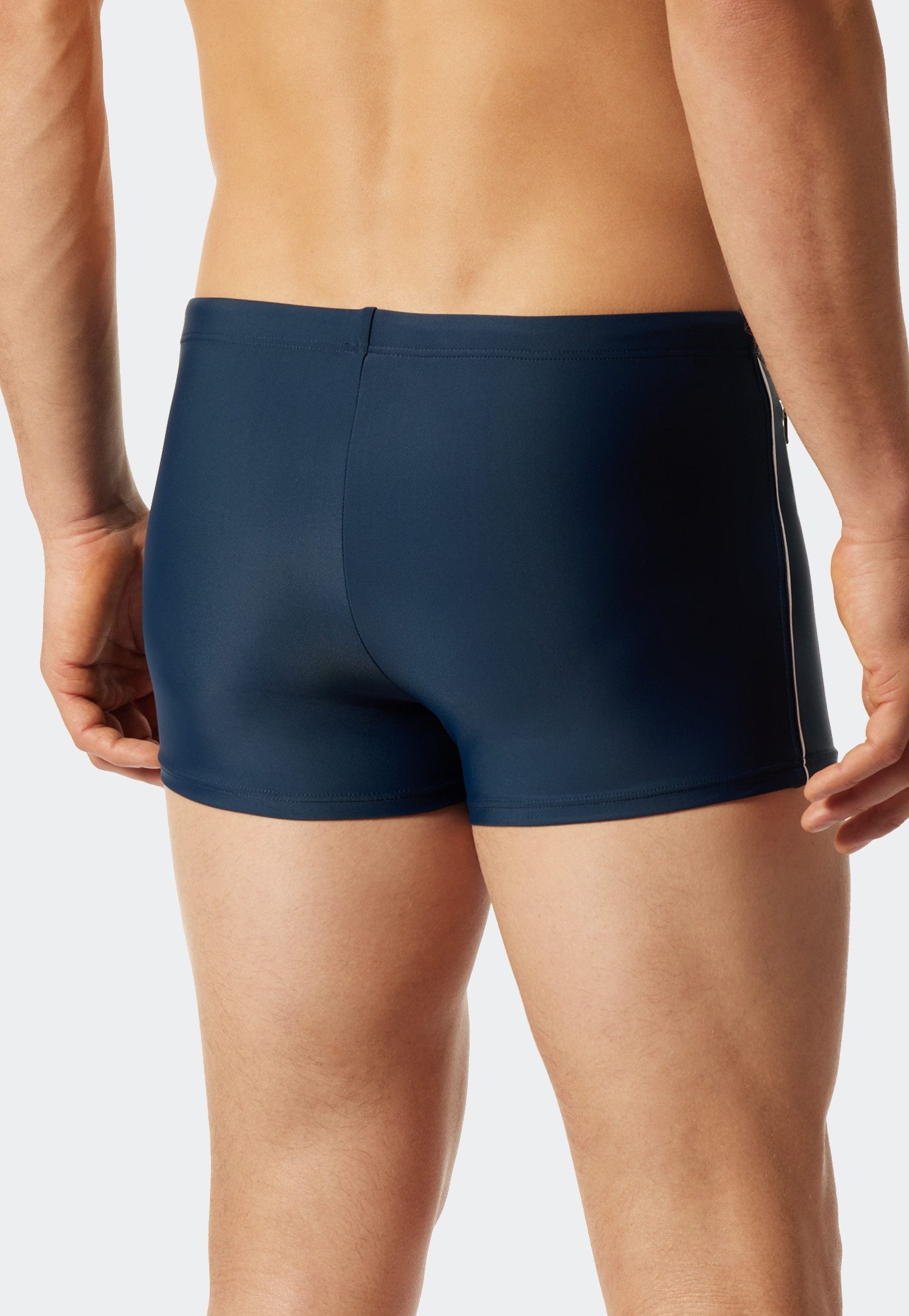 Schiesser Badehose Nautical Casual mit seitlichen Streifen, flache Reißverschlusstasche