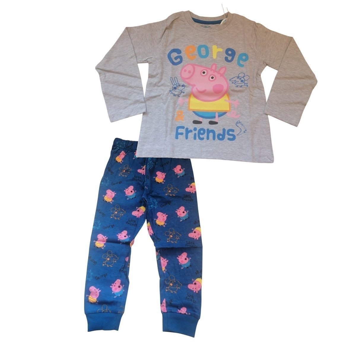 Peppa Pig Pyjama Kinder-Pyjama, lang, Peppa Pig, "George & Friends", (Set, 2 tlg., Oberteil, Hose)