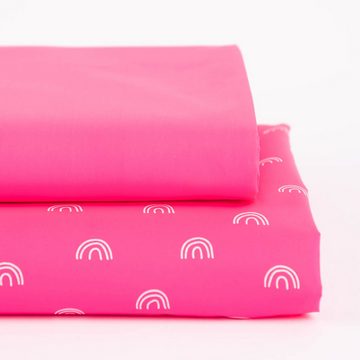 SCHÖNER LEBEN. Stoff Bekleidungsstoff Polyester wasserabweisend reflektierend uni neon pink, reflektierend