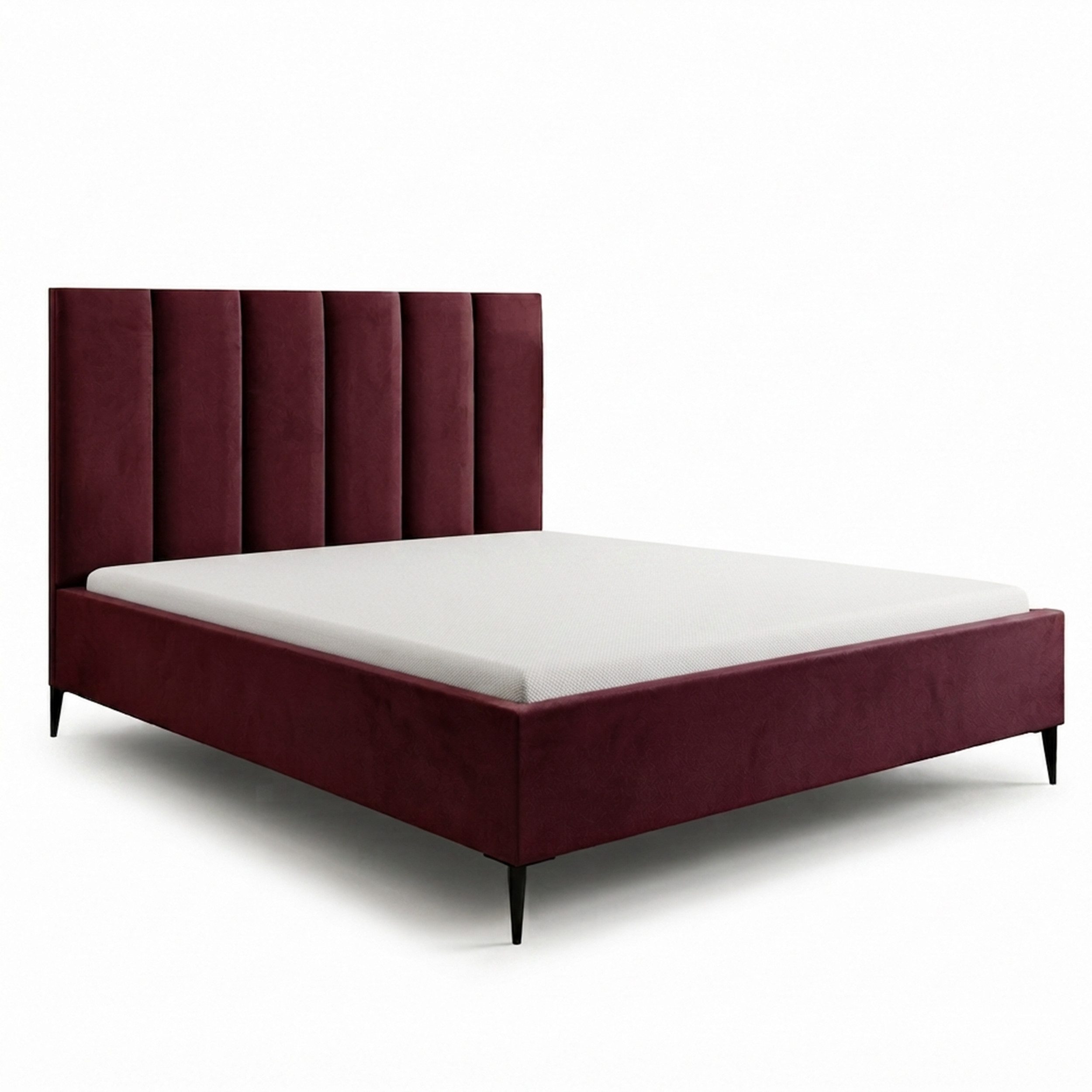 Goldstoff Polsterbett Modernes Bett "GERMAIN" mit hohem Kopfteil und integriertem Bettkasten (120–200x200 cm, Kopfteilhöhe: 90/110 cm, Seitenhöhe: 25/40 cm), Elegantes Bett mit Stauraum und wählbarer Kopfteilhöhe