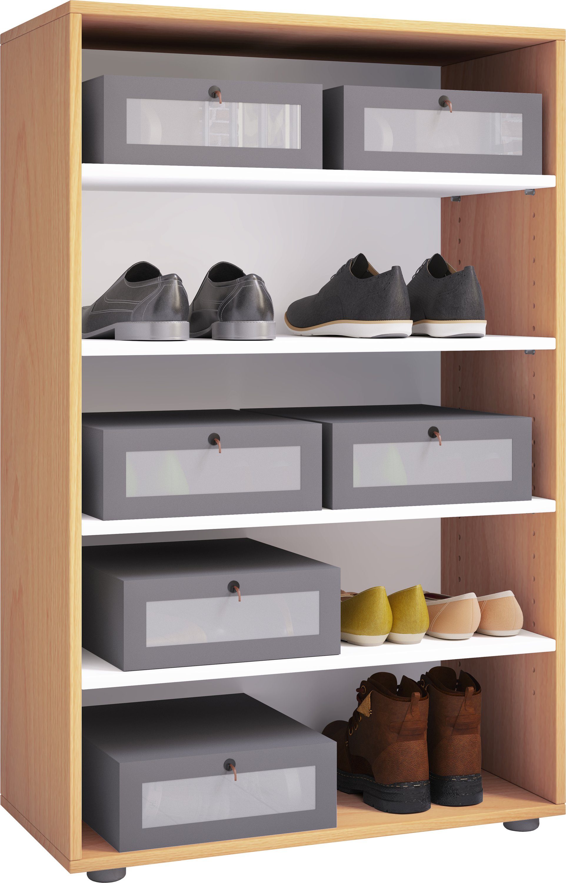 VCM Schuhschrank XXL Holz Großer Schuhschrank Schuhregal Lona 5