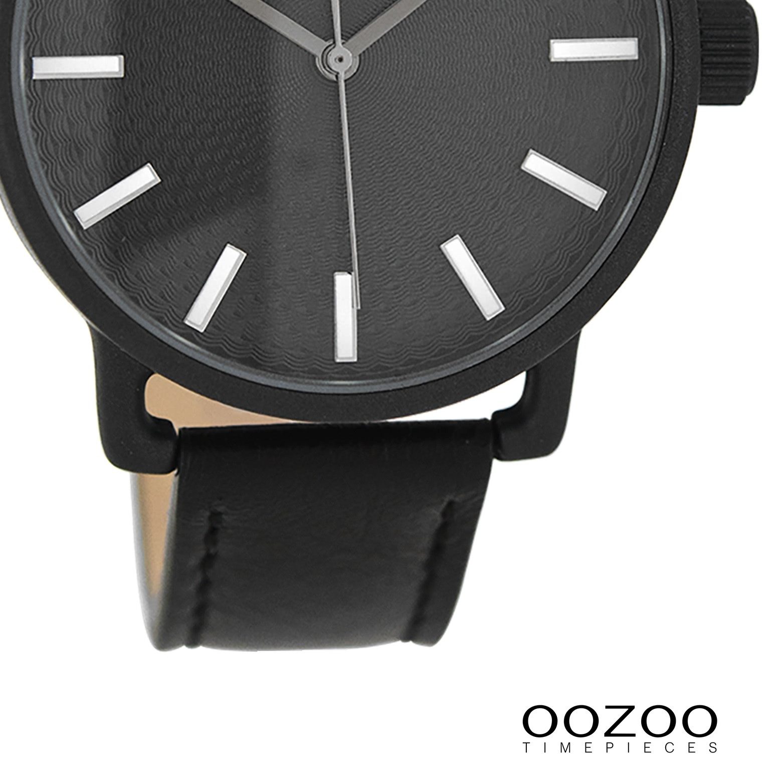 OOZOO Quarzuhr Oozoo Damen Uhr Casual matt Leder, (Analoguhr), Damenuhr rund, groß (ca. 40mm) Lederarmband, Casual-Style