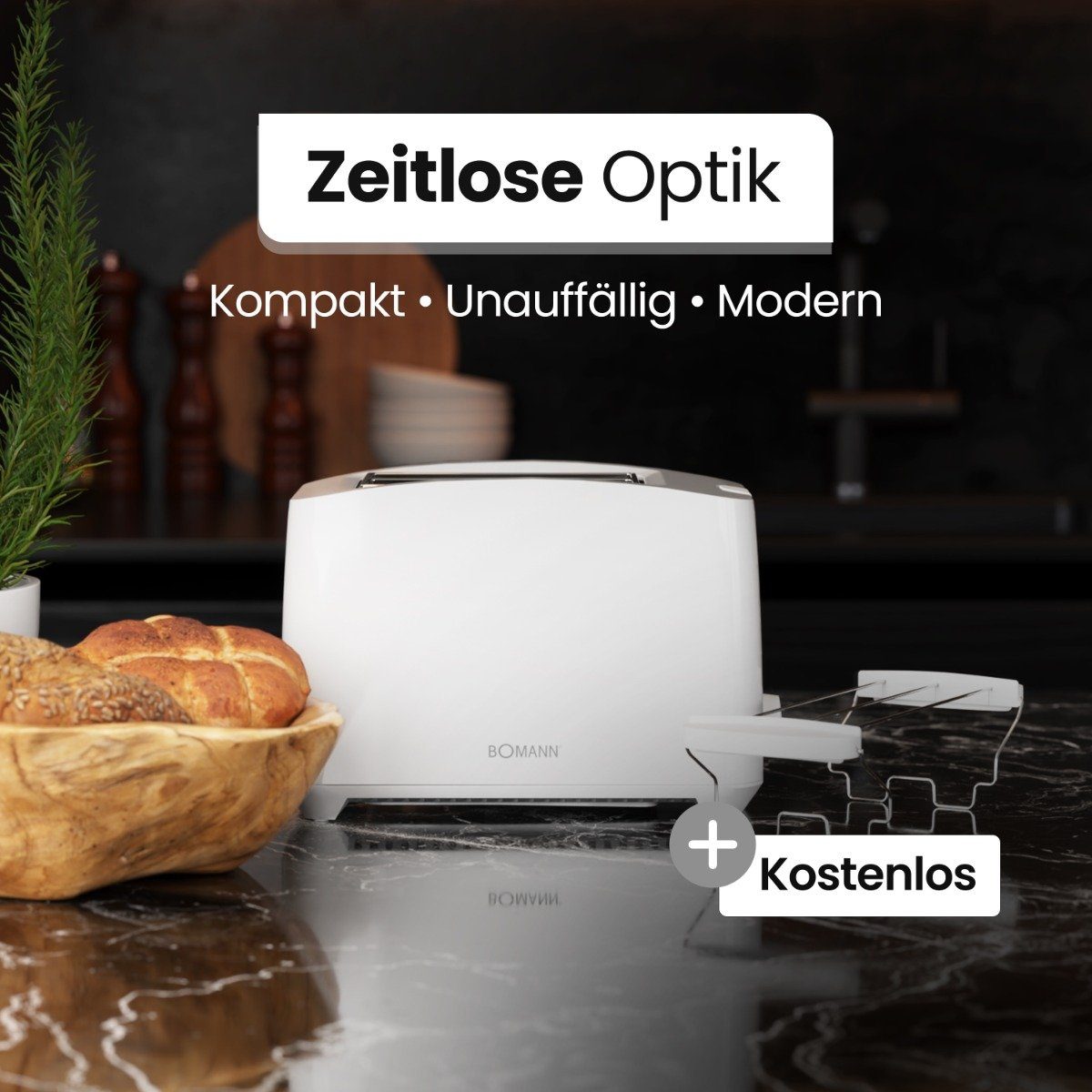 BOMANN Toaster TA 6065 CB, mit Auftau-/Aufwärm-/Schnellstoppfunktion