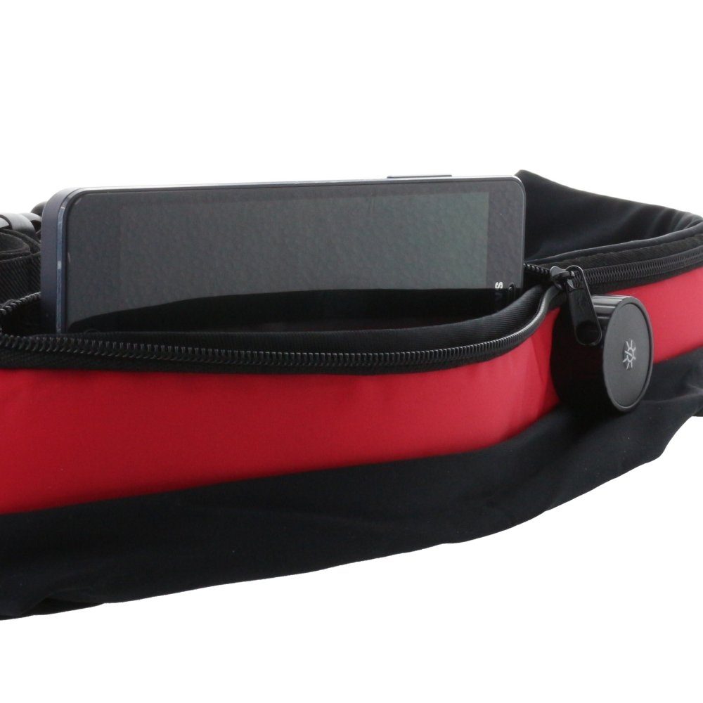 Lichtgürtel St) Modi (1 in Farben für mit knalligen Handy zum joggen LED 3 Laufgürtel XiRRiX rot Gürtel verschiedenen