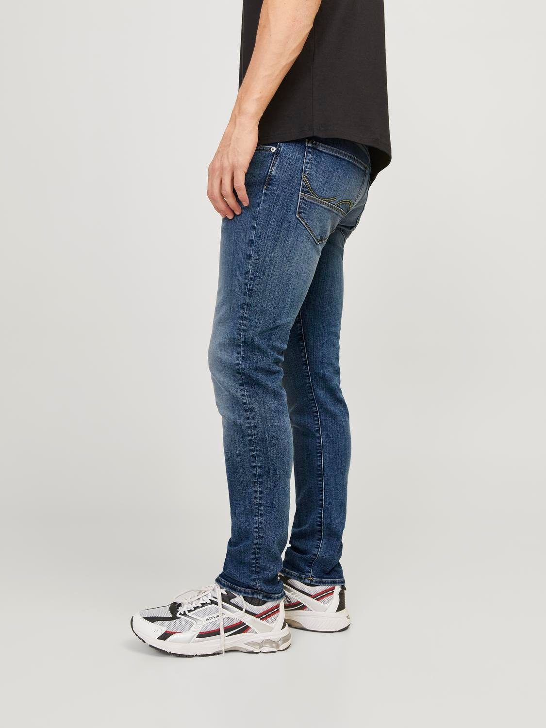 Jack & Jones Slim-fit-Jeans JJIGLENN – Jeans mit Stretch, niedriger Leibhöhe und Taschen Baumwollmischung, slim fit
