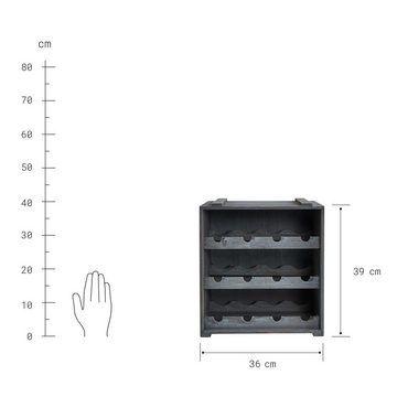 BUTLERS Weinregal VINOTHEK Weinregal, Weinkiste aus Tannenholz in Natur- Flaschenregal
