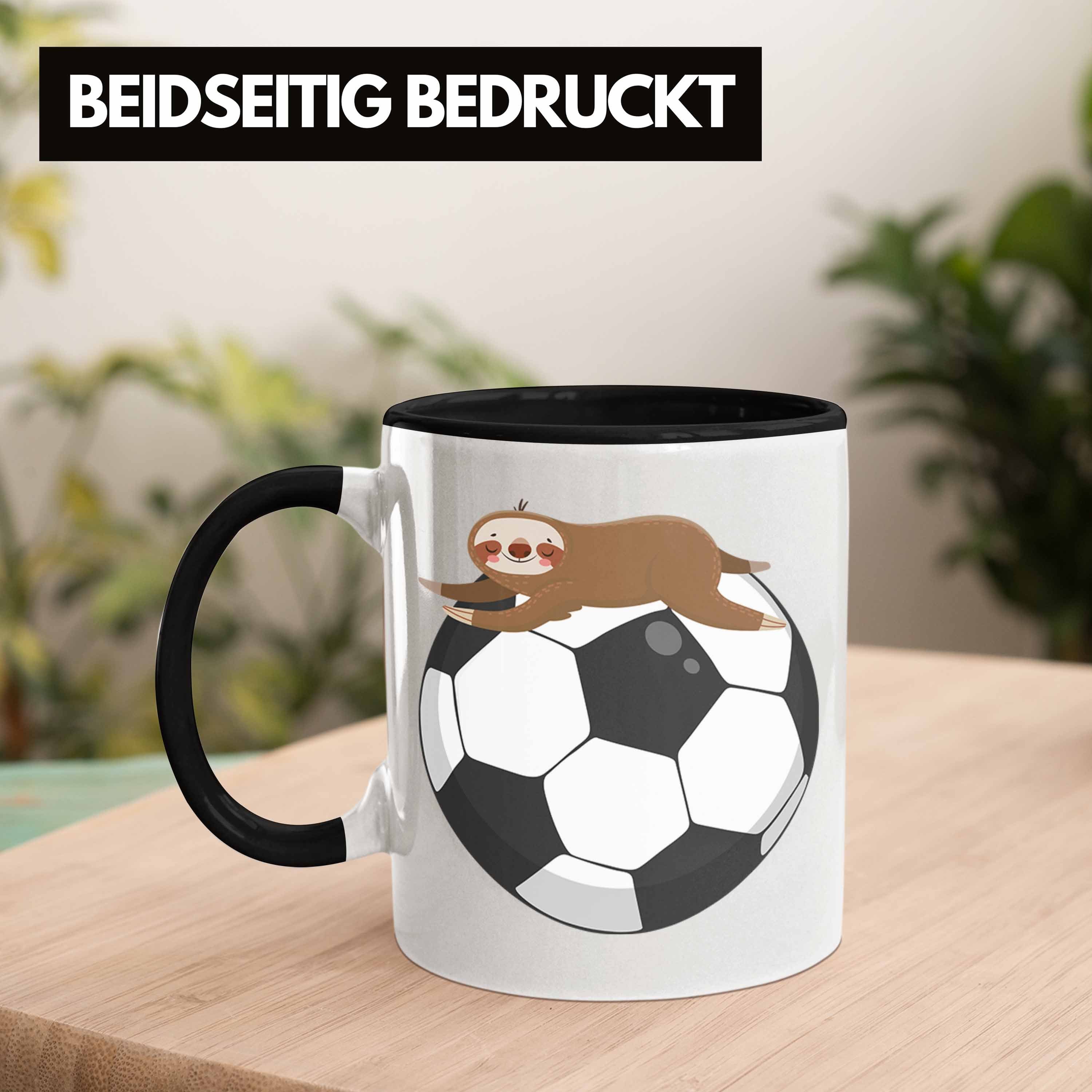 Faultier Fußballer Tasse Tasse Fussball Grafik Trendation Schwarz Trendation - Lustige Geschenkidee Jungs Geschenk