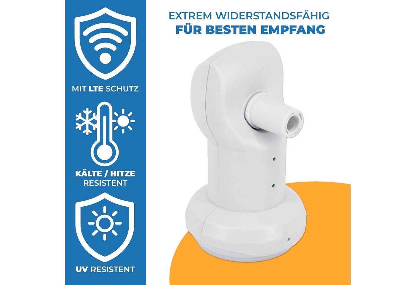 Thumbnail - PremiumX Single LNB PXS-SEW SAT für 1 Teilnehmer Weiß 2x F-Stecker Monoblock-LNB