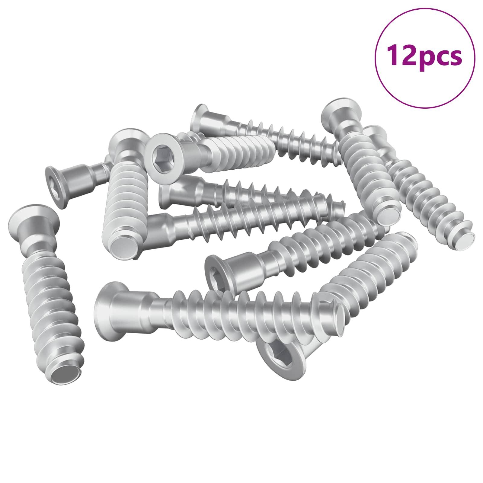 vidaXL Schraube Kopfschraube 12 Stk. Silber M7 x 40 mm Stahl, (12 St)