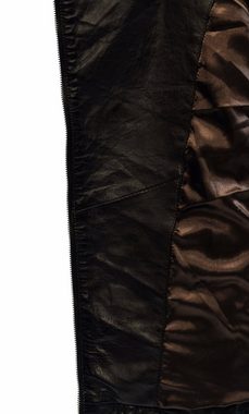 Zimmert Leather Lederjacke Elda Stepp-Lederjacke aus weichem Leder mit Kapuze Schwarz, Braun