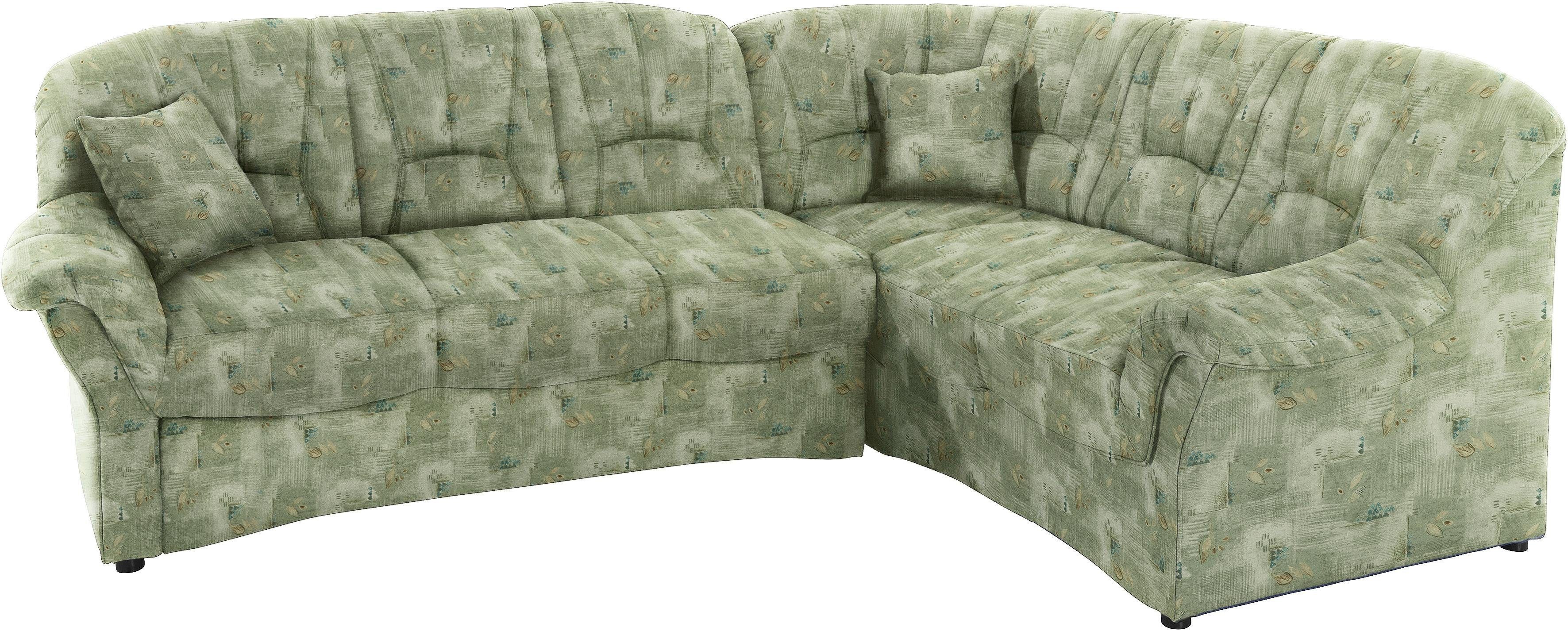 DOMO collection Ecksofa Bahia, zeitlos und elegant, bequeme Armlehnen, L-Form, Microfaser, natur