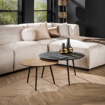 RINGO-Living Beistelltisch Couchtisch Xezal in Bronze-antik und Gold aus Holz 2er-Set 400mm, Möbel