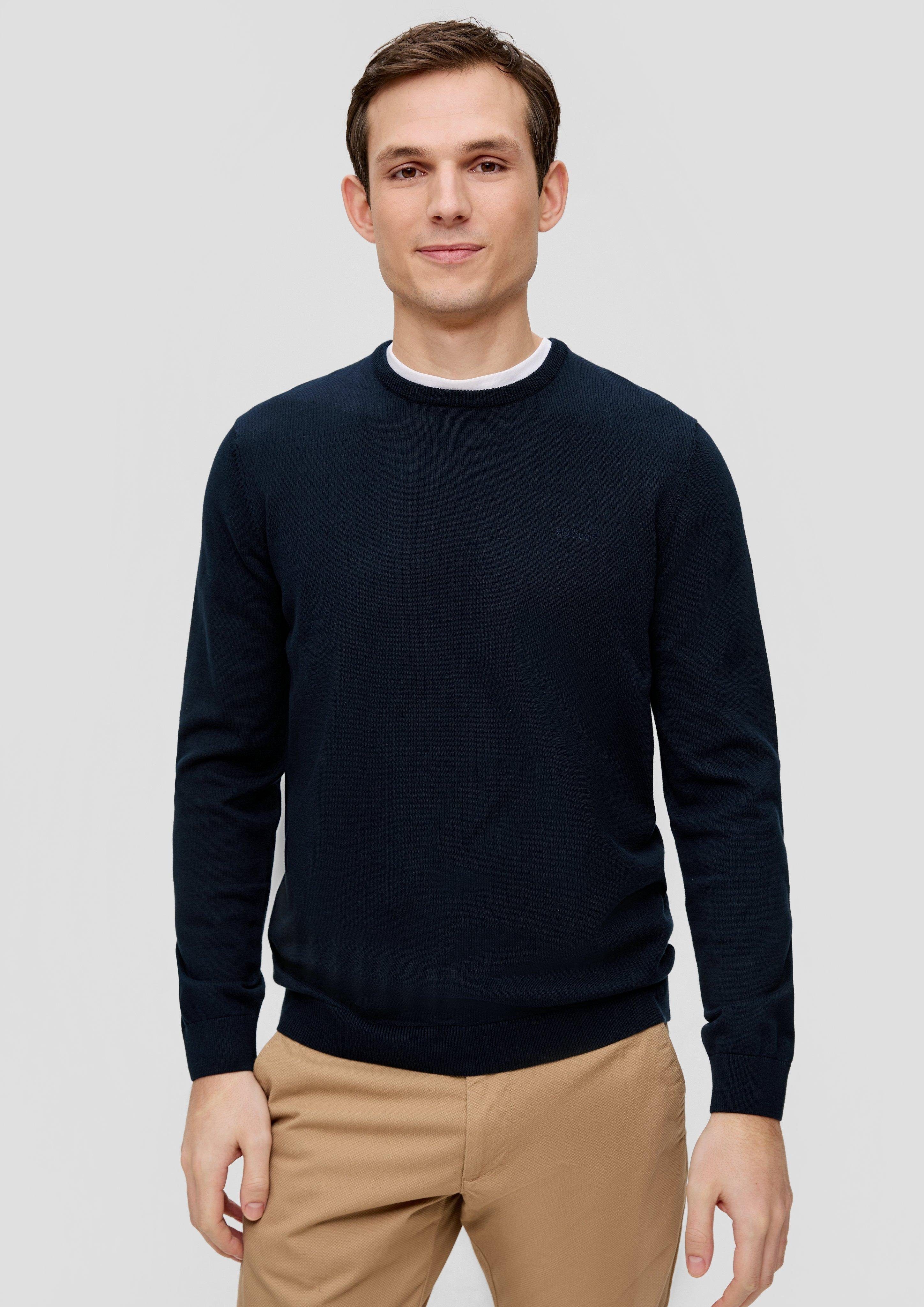 s.Oliver Strickpullover Strickpullover mit Logo-Stickerei Logo günstig online kaufen