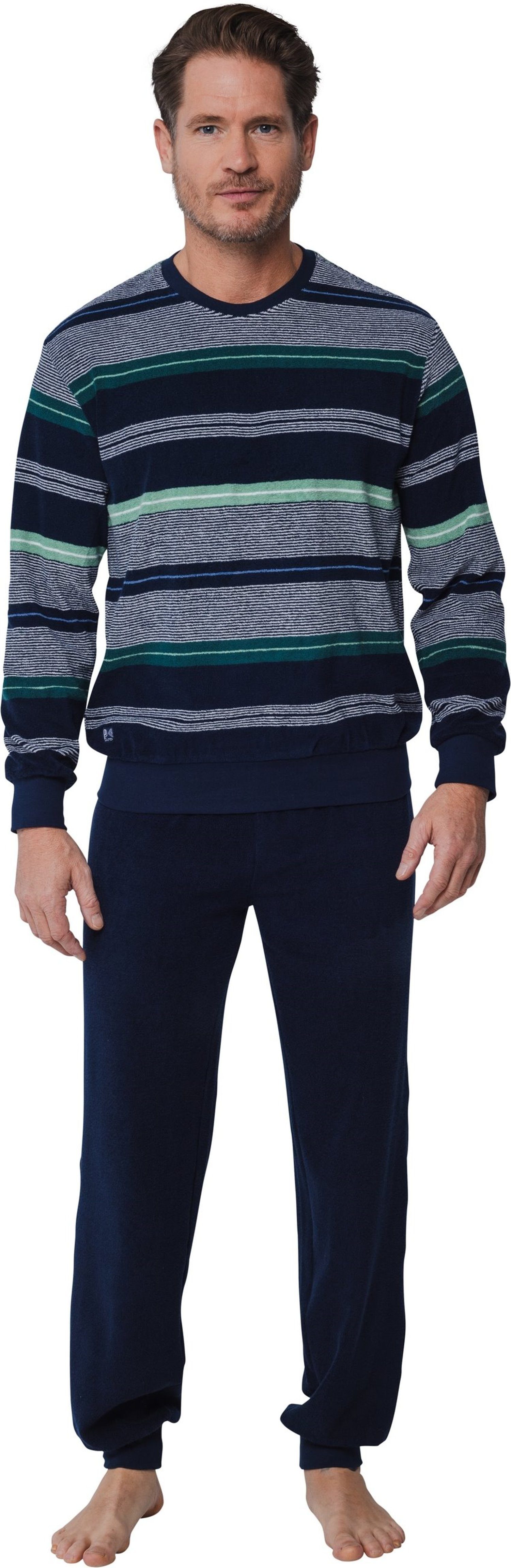 Pastunette Schlafanzug Herren Frottee Pyjama lang günstig online kaufen