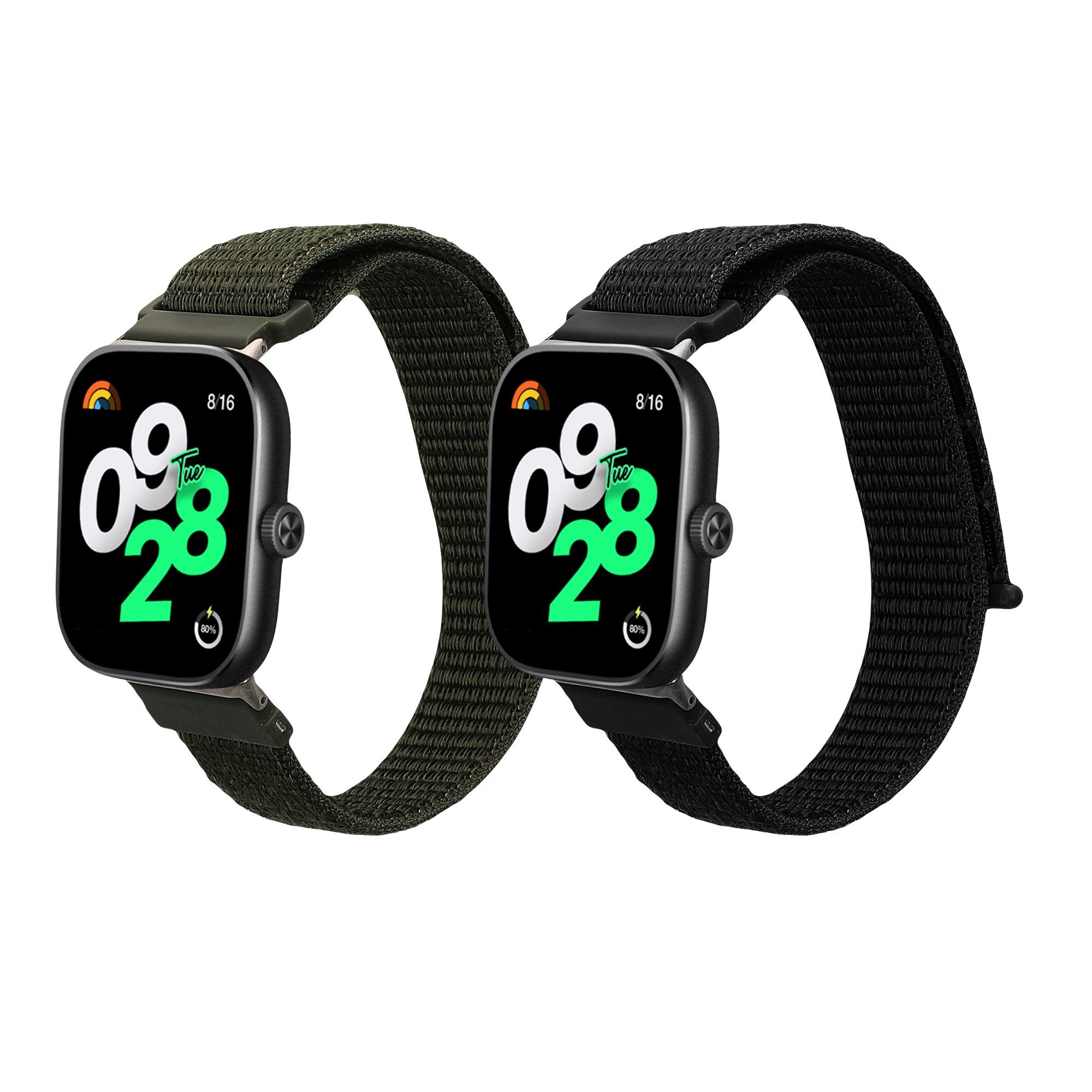 kwmobile 2x Uhrenarmband für Xiaomi Redmi Watch 4 / Band 8 Pro Armband Smartwatch, 2-tlg., Fitnesstracker Band Set aus Nylon - Ersatzarmband Smartwatch