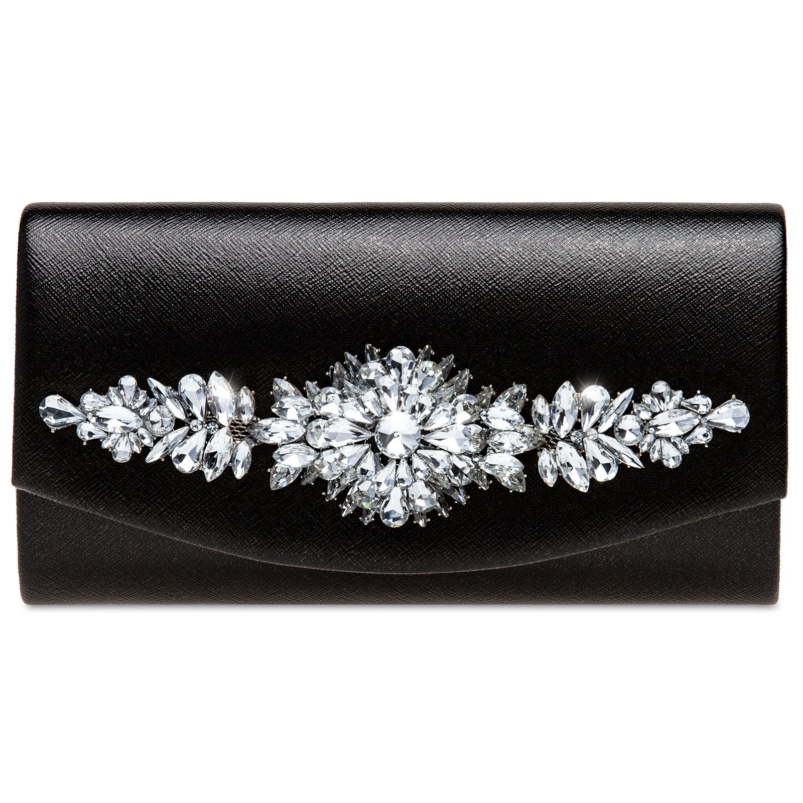 Clutch TA509 Damen Metallic Clutch Abendtasche mit ausgefallenem Strass Dekor
