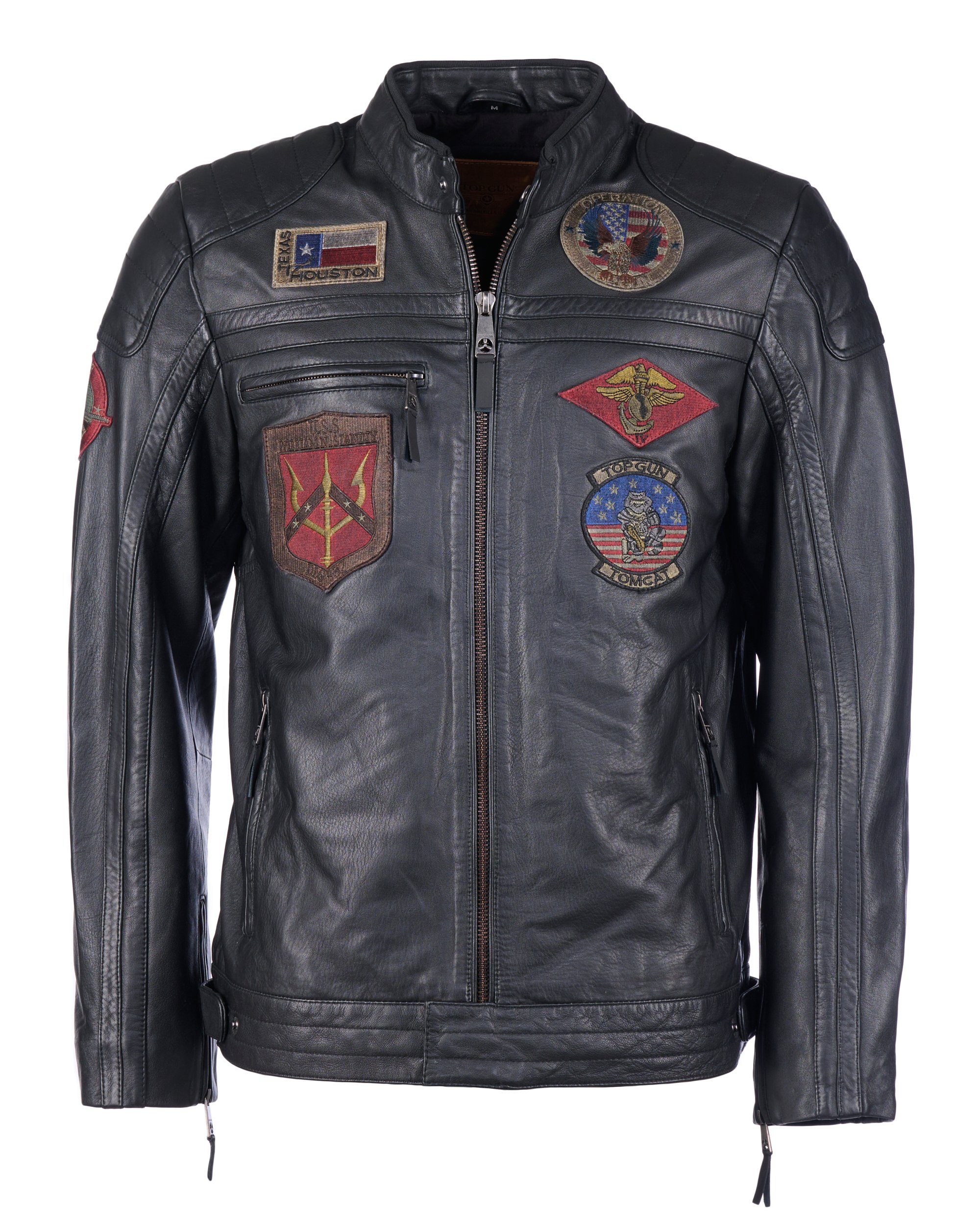 TOP GUN Lederjacke TGJ1005 black/black