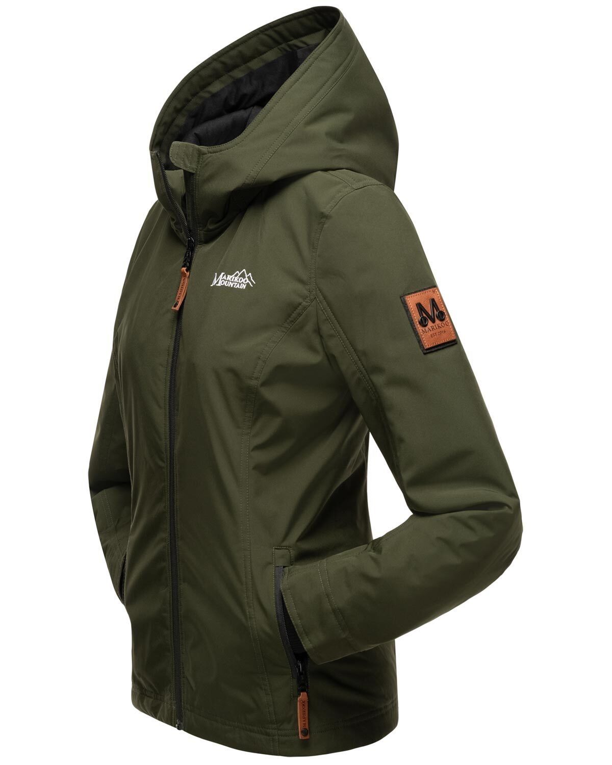 Marikoo Outdoorjacke Brombeere Sportliche Übergangsjacke mit Kapuze und schützendem Kragen – Bild 4 von 5