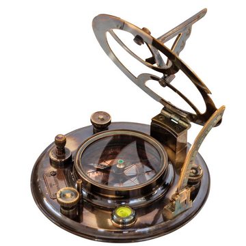 Aubaho Kompass Kompass Maritim Sonnenuhr Dekoration Messing Glas Antik-Stil Replik 13