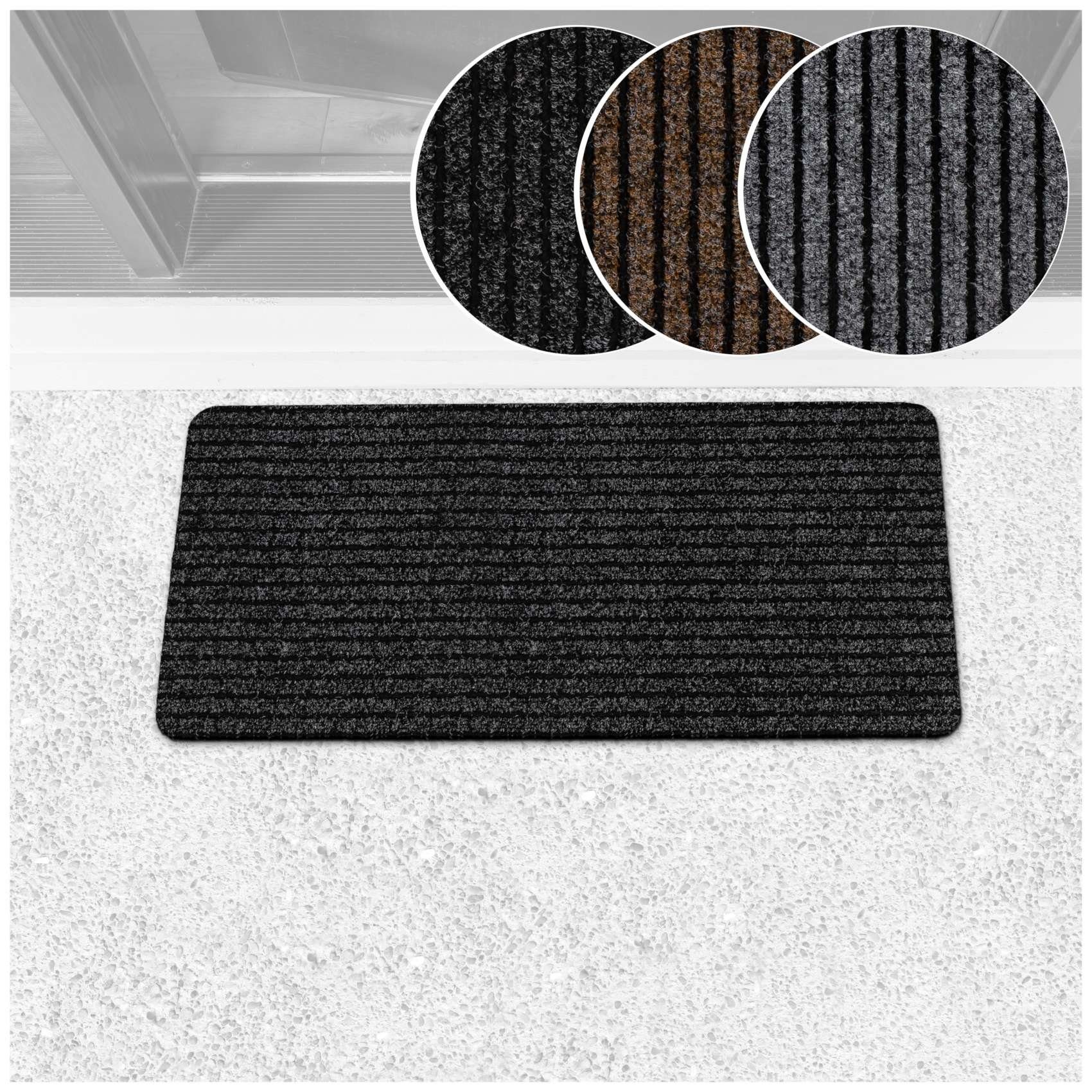 ANRO Fußmatte Türvorleger Schmutzfangmatte MiSCHA, eckig, Höhe: 3 mm, Robus günstig online kaufen