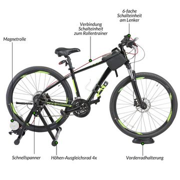 Sportana Heimtrainer, Rollentrainer 6 Gänge Schaltung Magnet Fahrradtrainer Heimtrainer bis