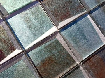 Mosani Mosaikfliesen Glasmosaik Mosaikfliese 3D Optik alt grün