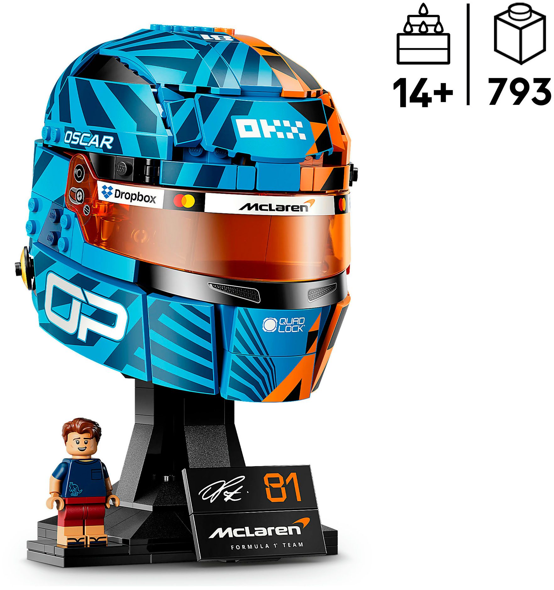 LEGO® McLaren Mastercard F1 Team Oscar Piastri Helm (43017) Konstruktionsspielsteine, (793 St), LEGO Editions Formula 1 – Bild 3 von 5