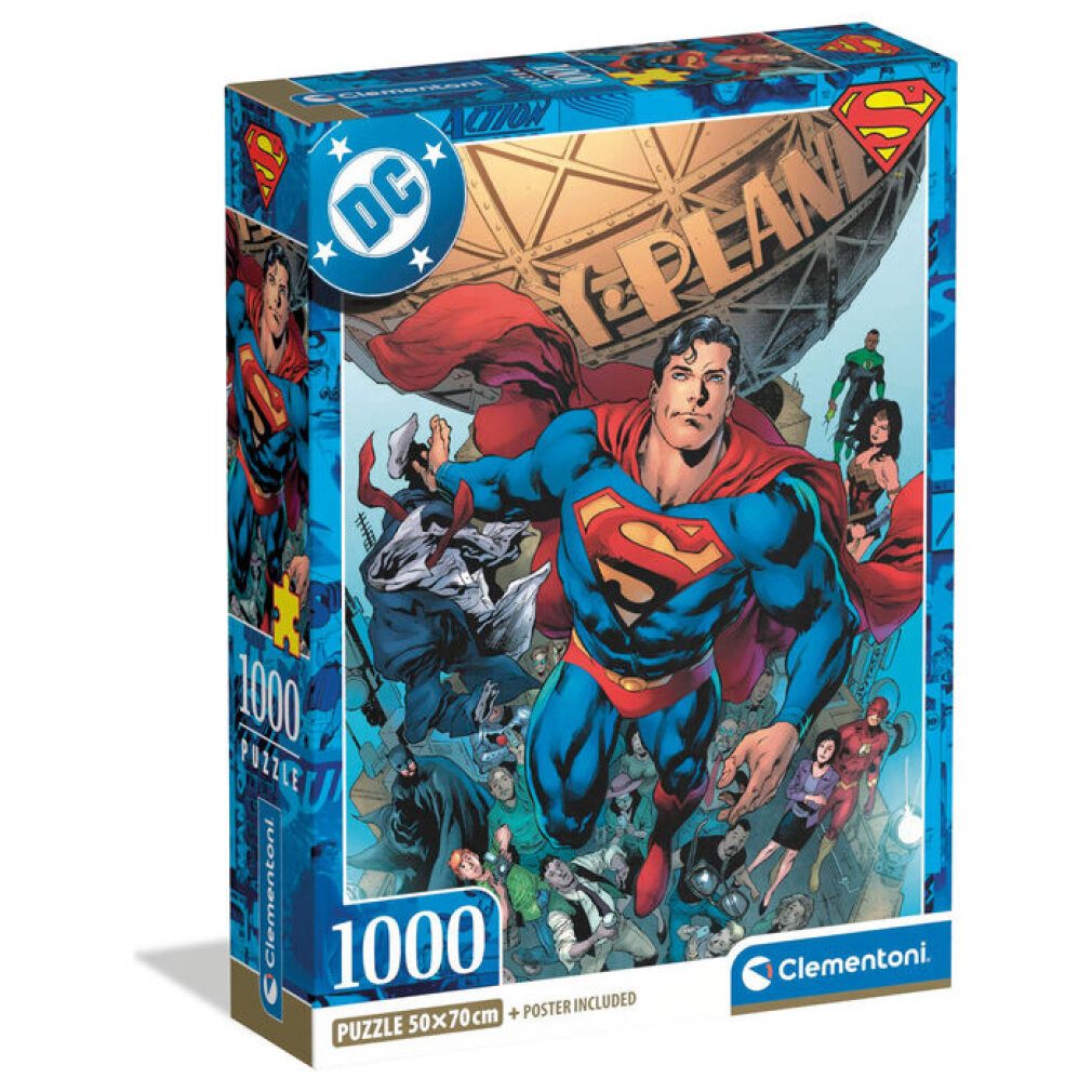 Clementoni® Puzzle DC Comics Superman-Puzzle 1000 Stück, Puzzleteile