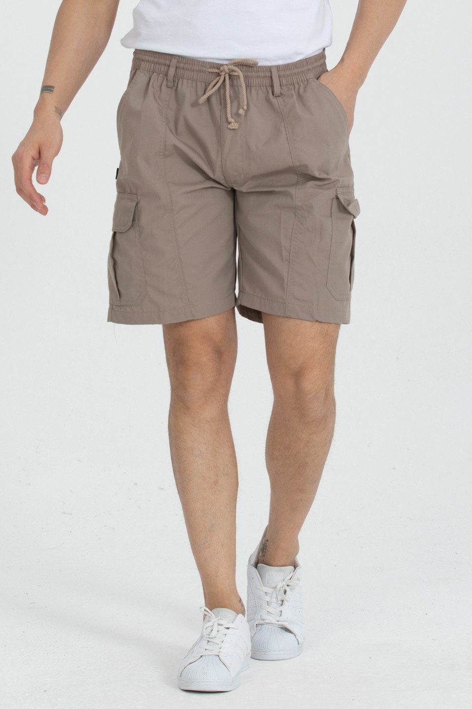 Kendindza Collection Cargoshorts Bermuda Herren Kurze Cargo Hose Schlupfhose Stretch Gummibund kurze hose Herren Cargoshorts Herren Sommer Stretch Gummibund