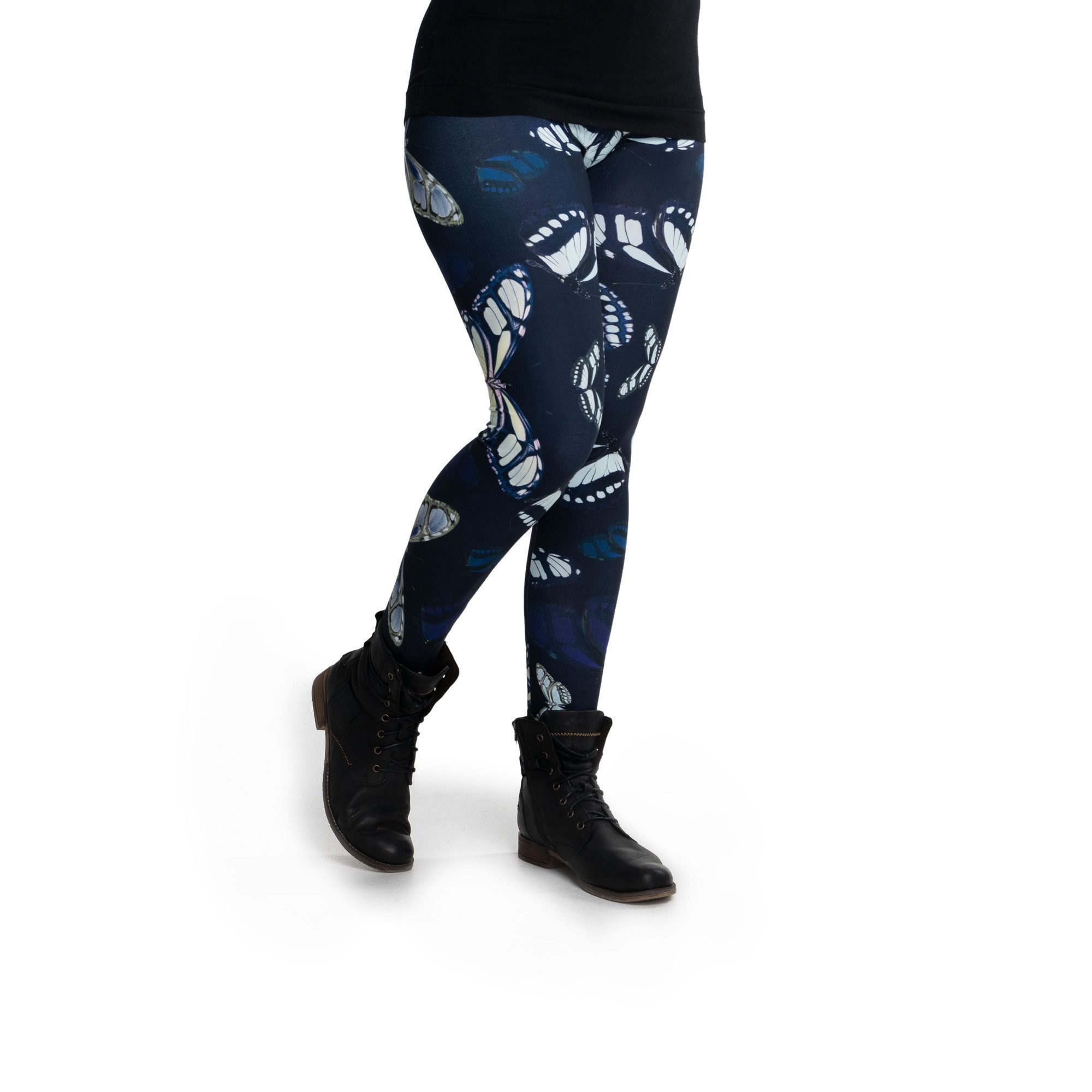cosey Leggings Tiermotiv-Leggings (Einheitsgröße) - Design Butterflies (auffällige Tiermotiv-Prints • figurbetonte Passform • komfortabel, Einzelartikel) Design Butterflies