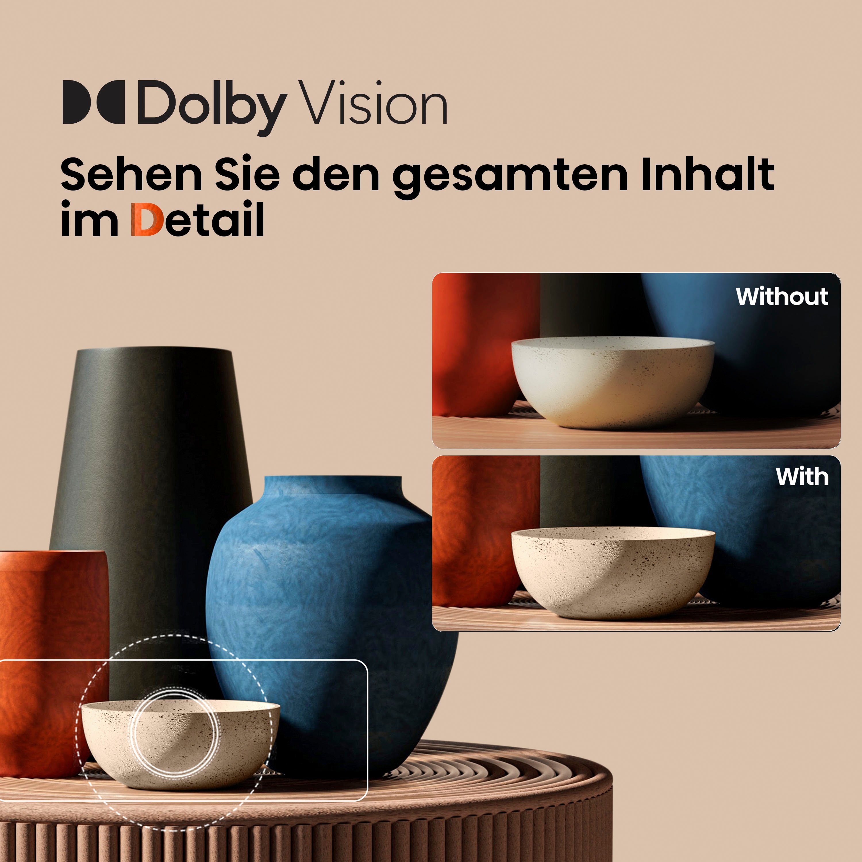 Dolby HD, Ultra cm/65 Hisense Smart-TV, LED-Fernseher DVB-C/S/S2/T/T2) Triple 4K (164 Tuner Zoll, Vision, Smart-TV, 65E61KT