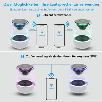 GelldG Bluetooth-Lautsprecher, 360° Stereo-Sound Kristallglas Musik Speaker Bluetooth-Lautsprecher