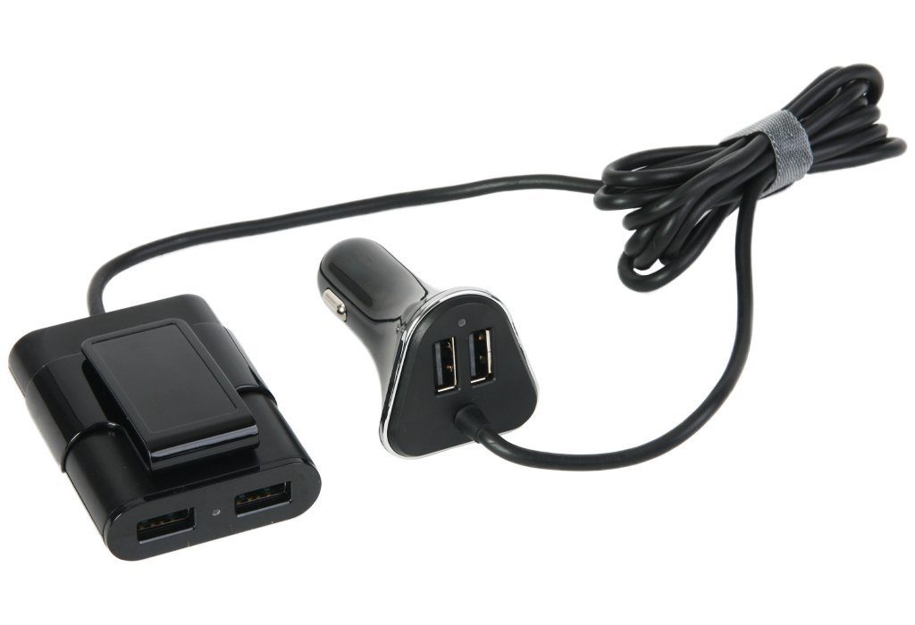 Cartrend 4-Port USB Ladestecker XXL 9,6A Smartphone-Ladegerät (Flexibel)