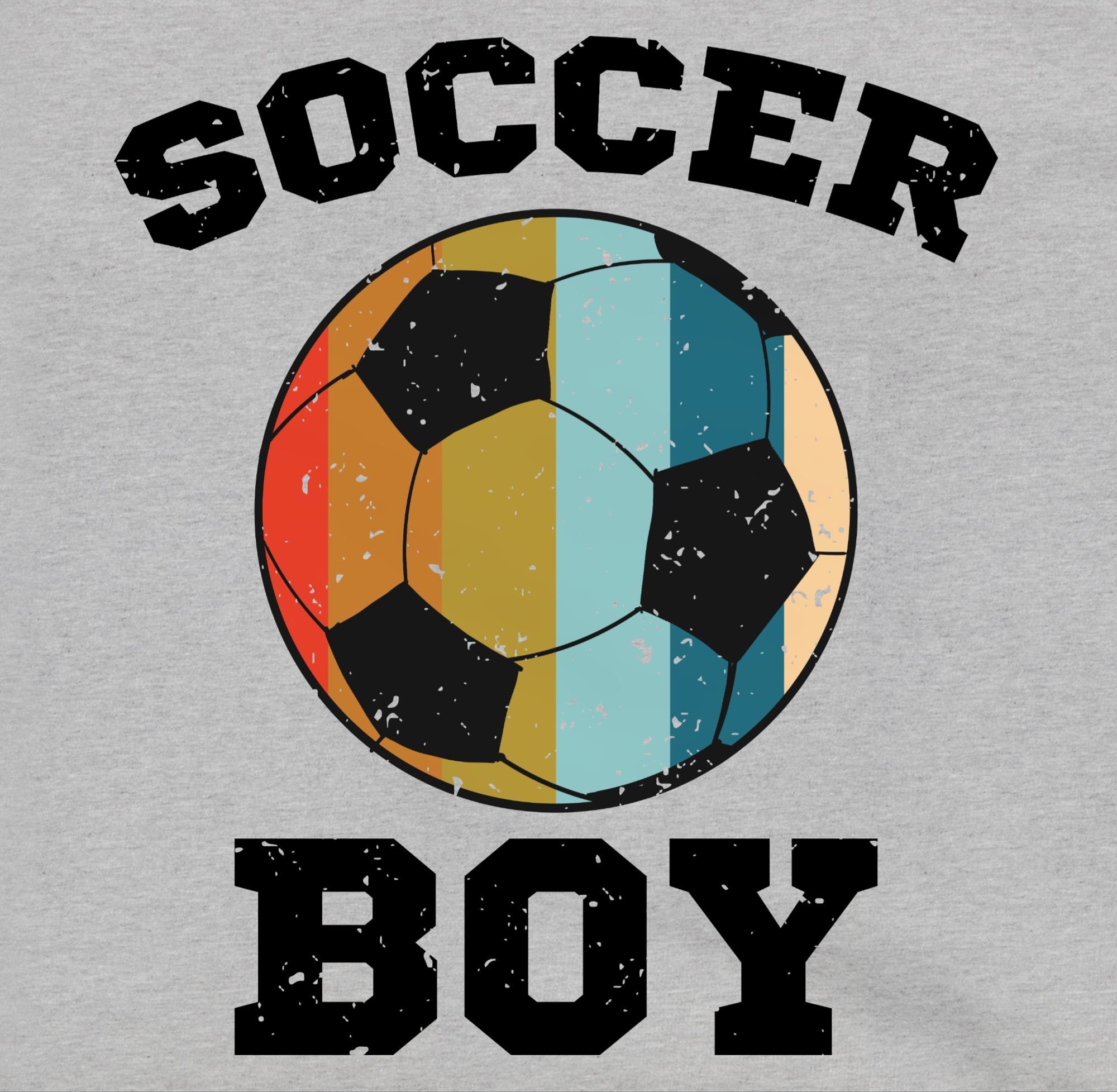 Shirtracer Hoodie Soccer Vintage Boy Grau meliert 3 Kleidung Kinder Sport