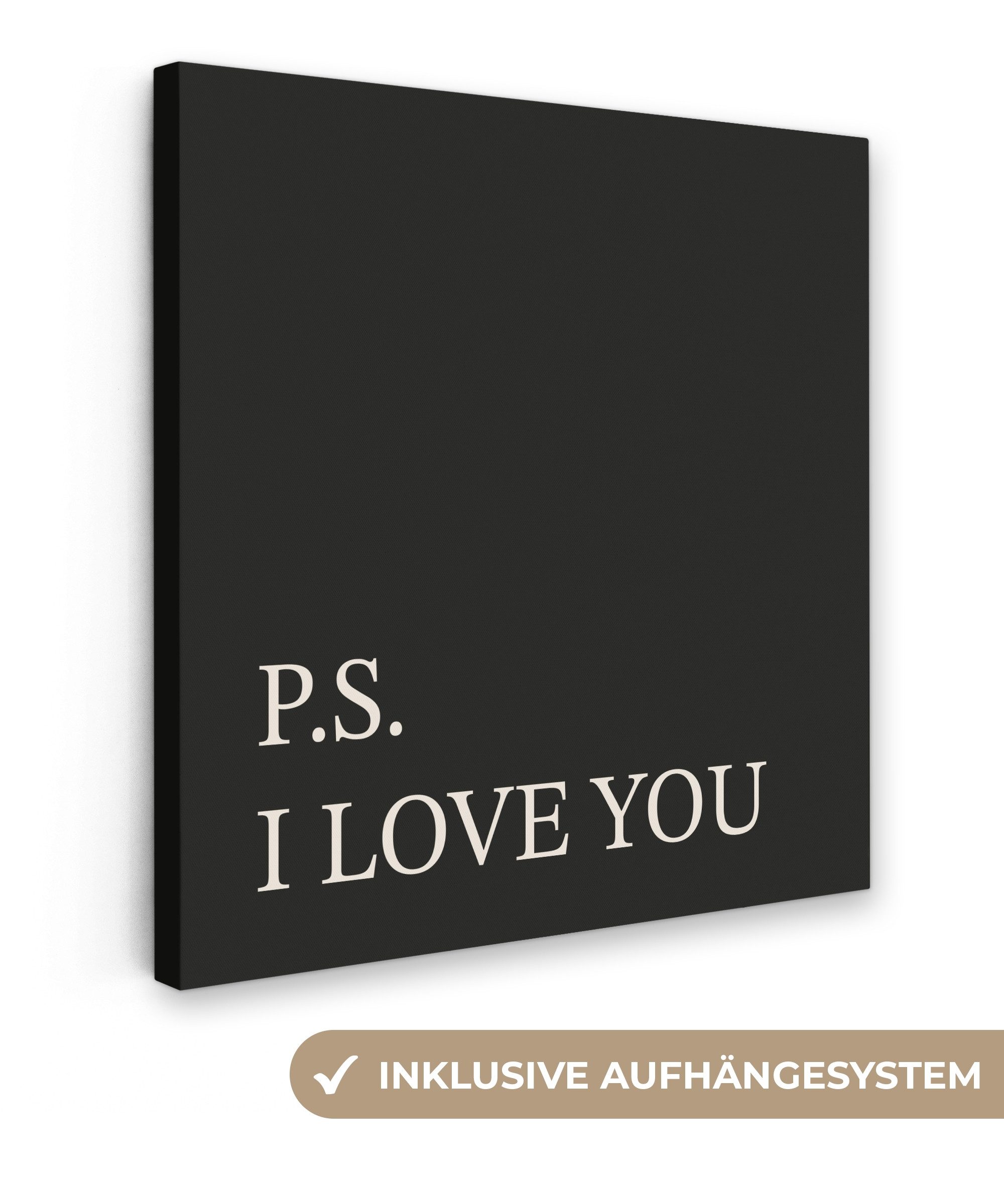 OneMillionCanvasses® Leinwandbild Schwarz - Minimalistisch - günstig online kaufen