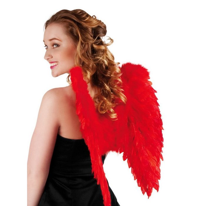 Boland Kostüm Rote Flügel Gefiederte Schwingen für grazile Fantasiewesen