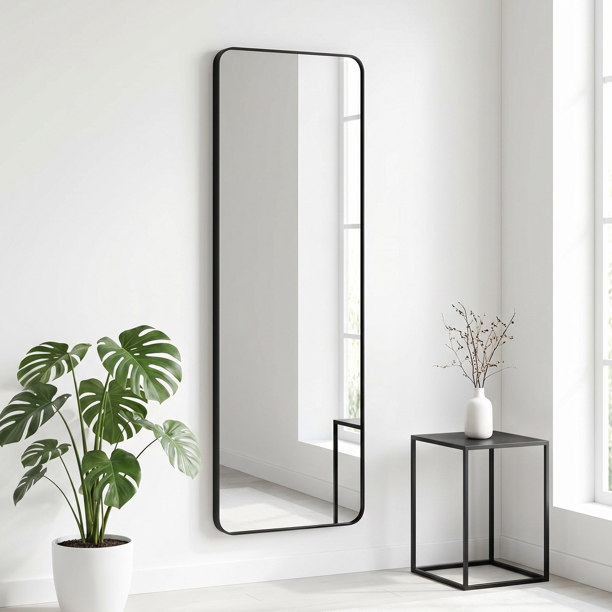 OTTO home Spiegel Standspiegel Addrik, wahlweise in 2 Größen 150x40cm oder 160x50cm (als Wandspiegel und Standspiegel einsetzbar, Rahmen aus Metall), Ganzkörperspiegel mit Sicherheitsglas, in verschiedenen Farben