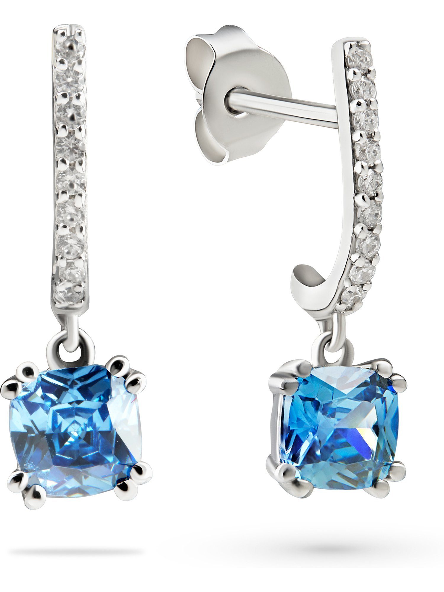 FAVS Paar Ohrhänger FAVS Damen-Ohrhänger 375er Weißgold 2 Zirkonia günstig online kaufen