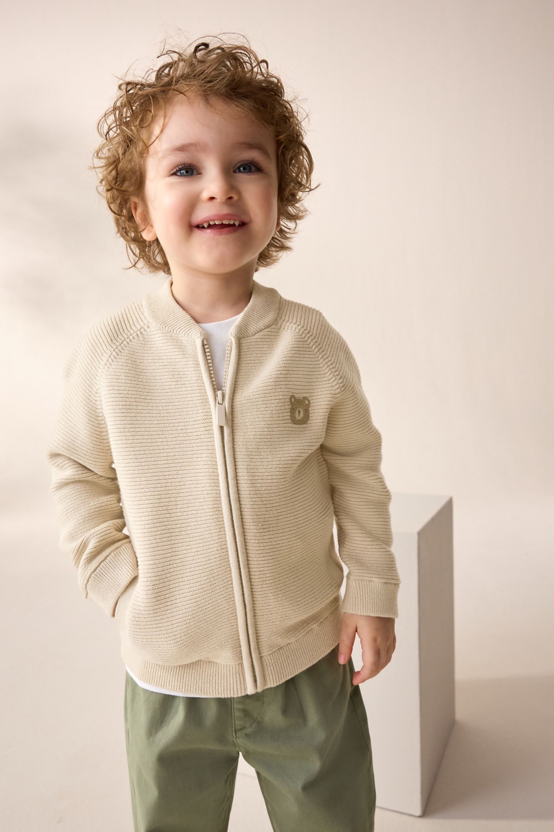 Next Strickjacke Cardigan mit durchgehendem Reißverschluss (1-tlg)