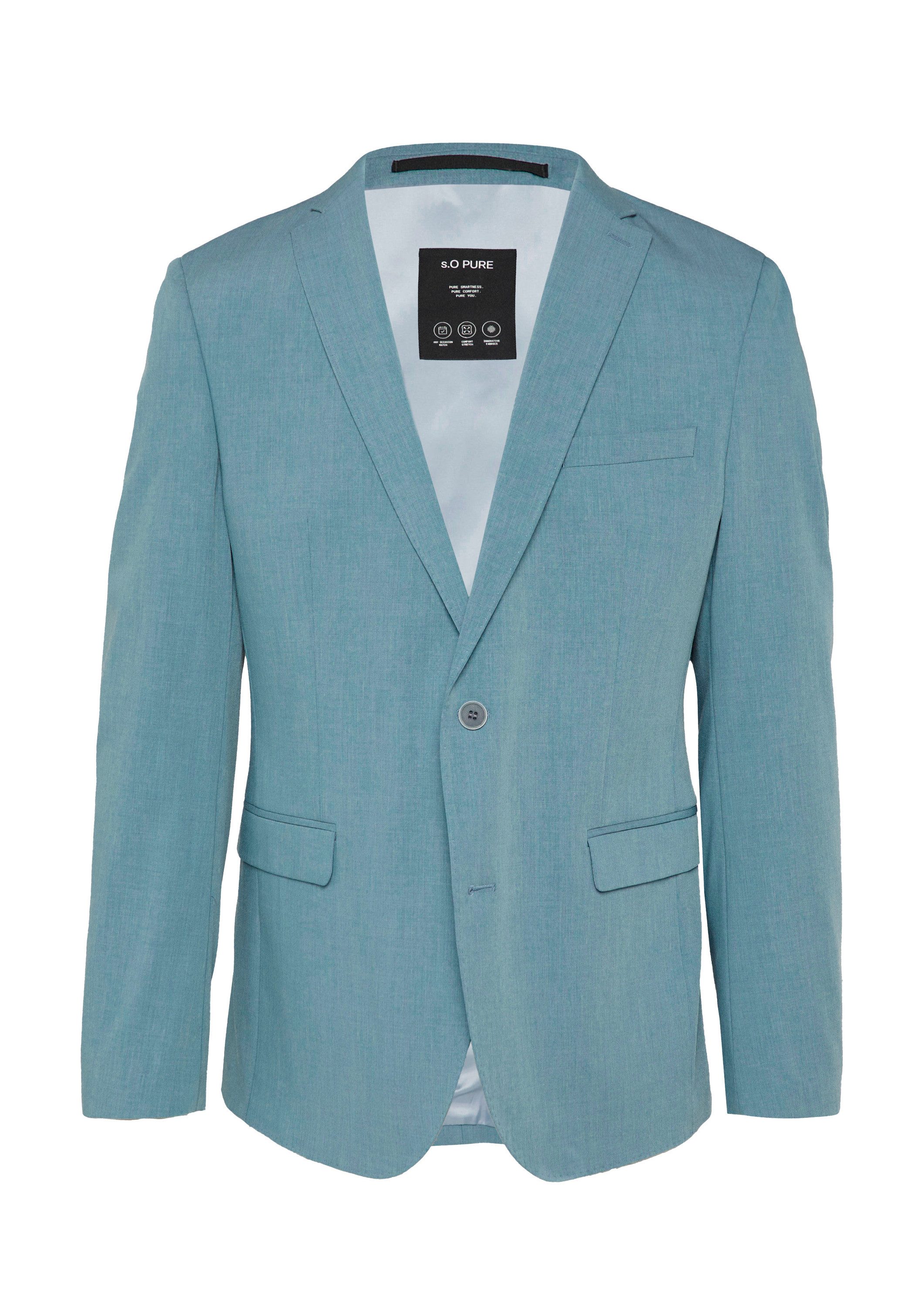 s.Oliver Sakko Indoor-Sakko S.OPURE s.O PURE: Meliertes Sakko aus Stretch-Twill im Slim Fit