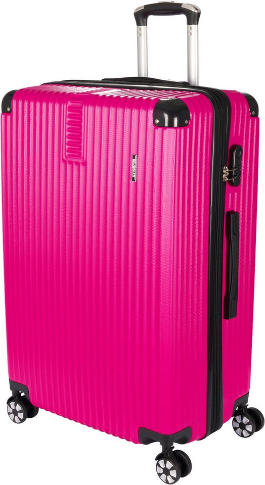 BRUBAKER Koffer London - Hartschalen Reisekoffer mit Zahlenschloss, 4 Rollen, Rollkoffer 49 x 76,5 x 29,5 cm - Hartschalenkoffer Trolley, Größe XL