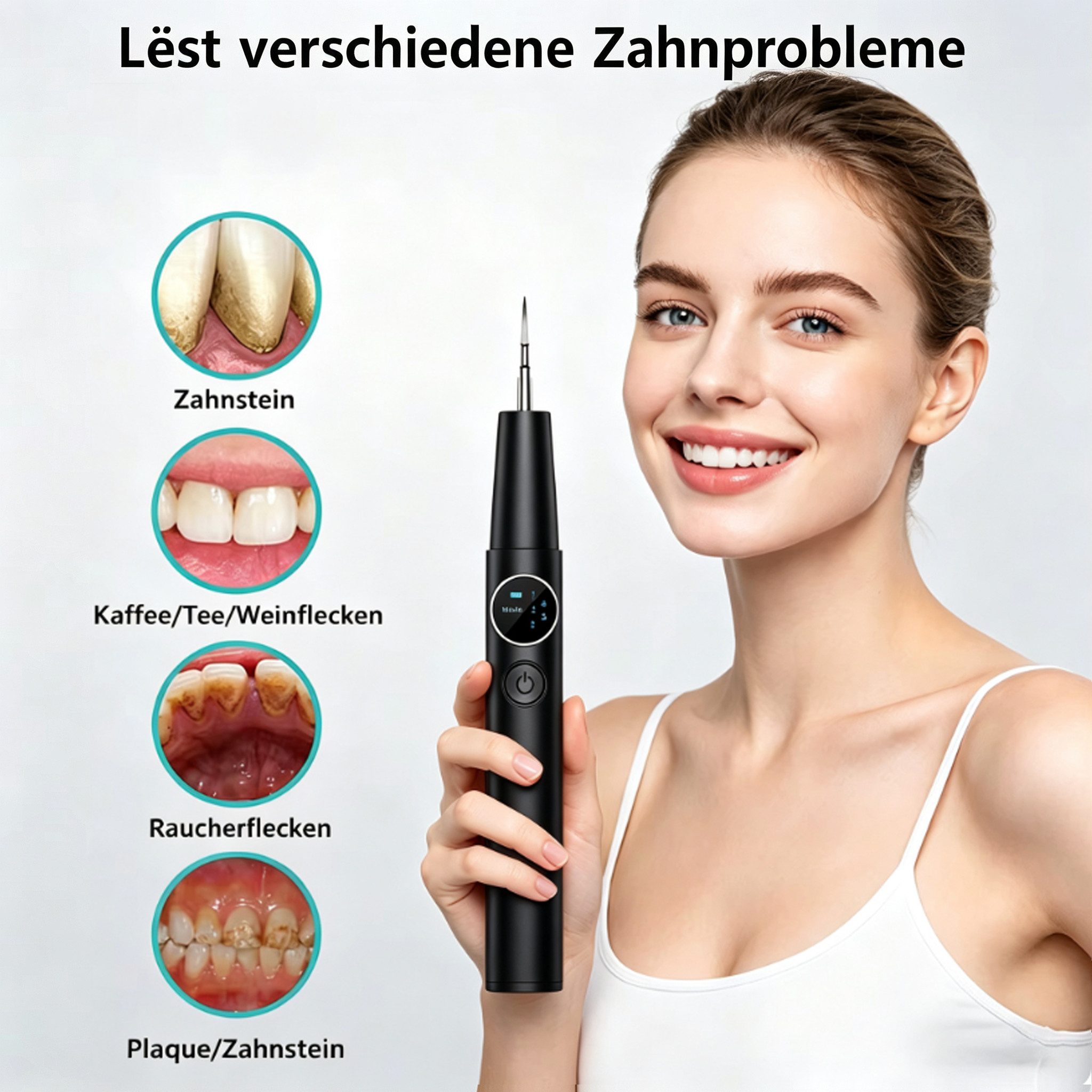 ibettertec Zahnpflege-Set Zahnsteinentferner Zahnreinigung mit 5 Modi für Zahnpflege zu Hause