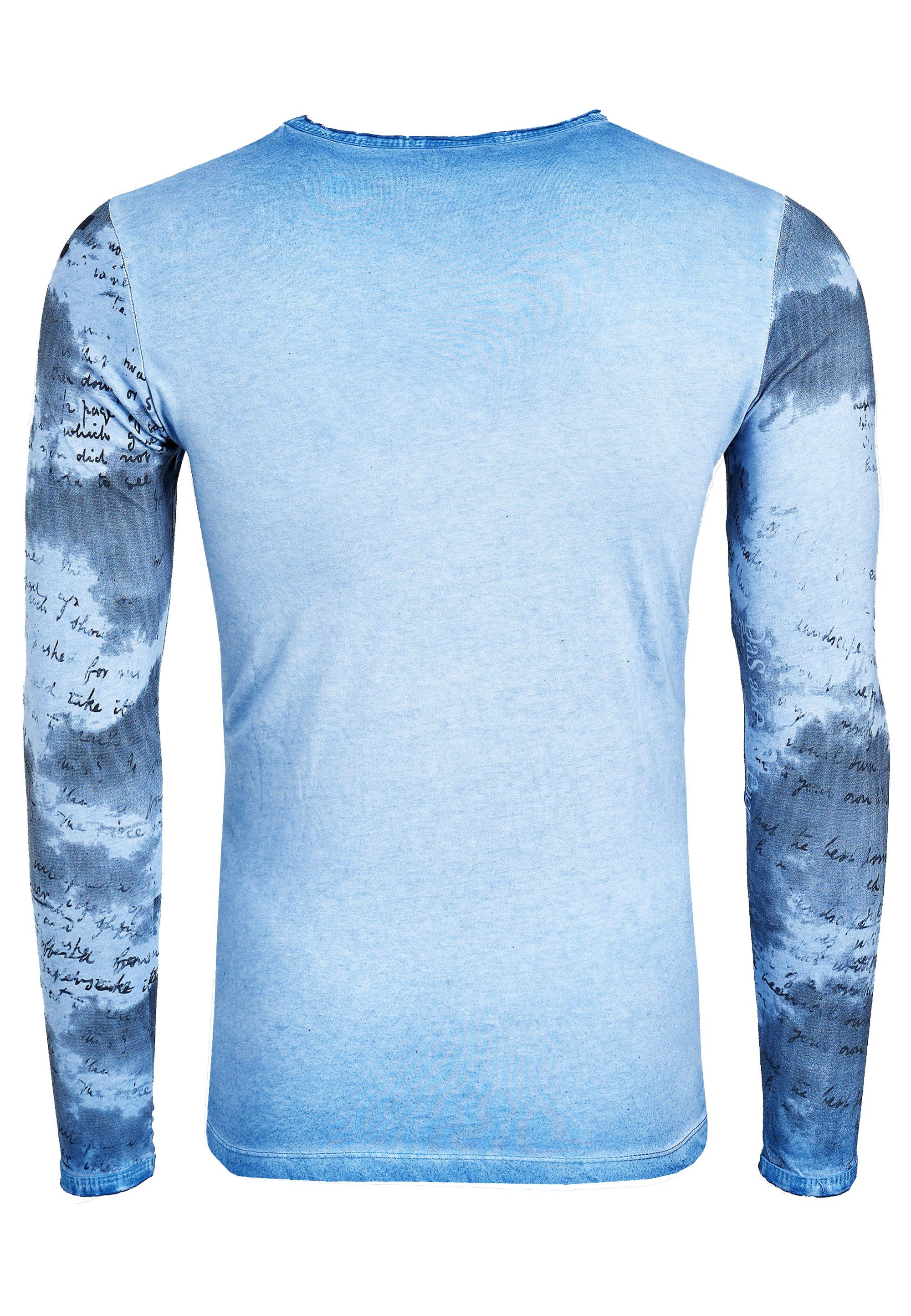 Batik-Print blau Neal Rusty mit Langarmshirt