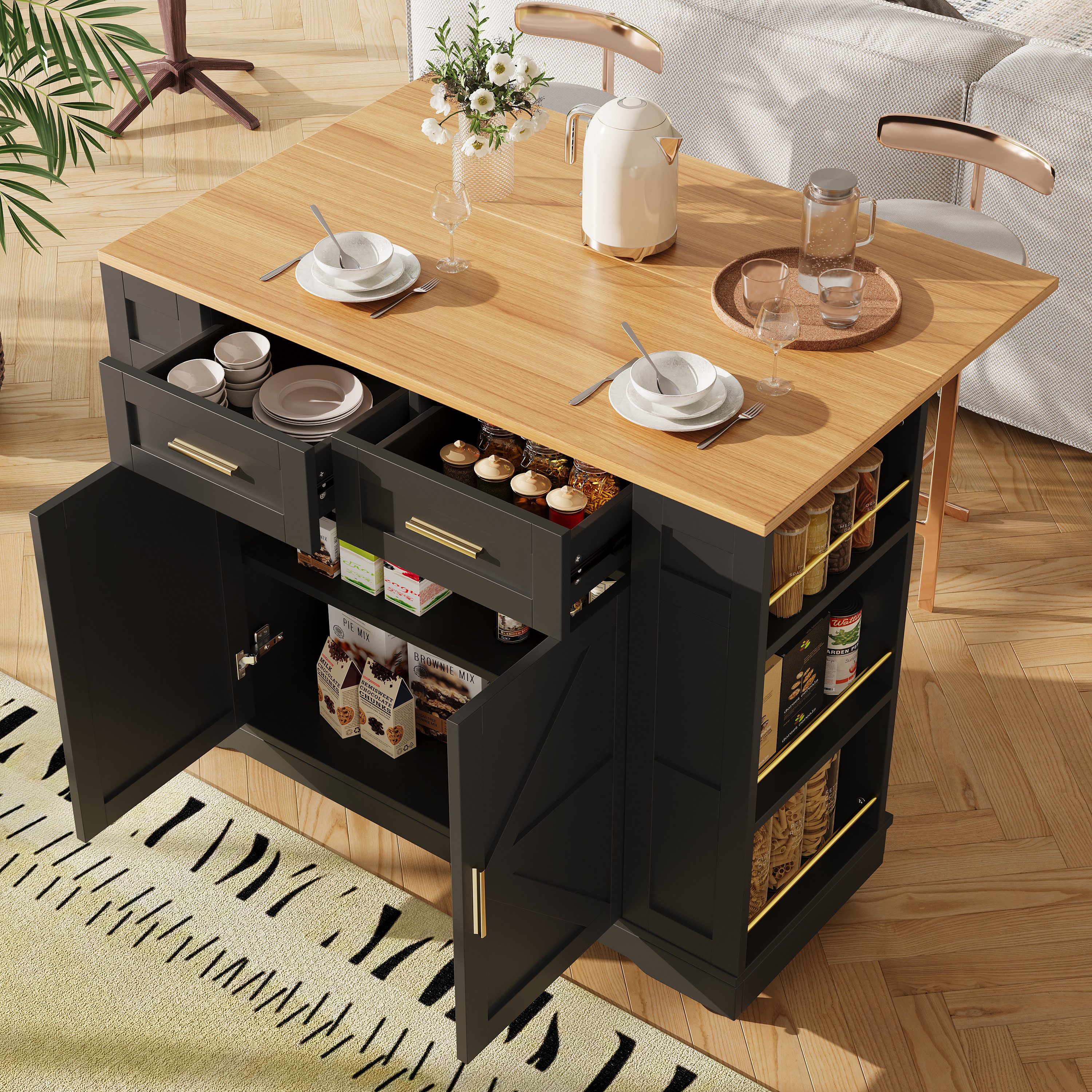 MODFU Küchenwagen Kücheninsel,Küchenschrank,buffetschrank, (Moderne Multifu günstig online kaufen