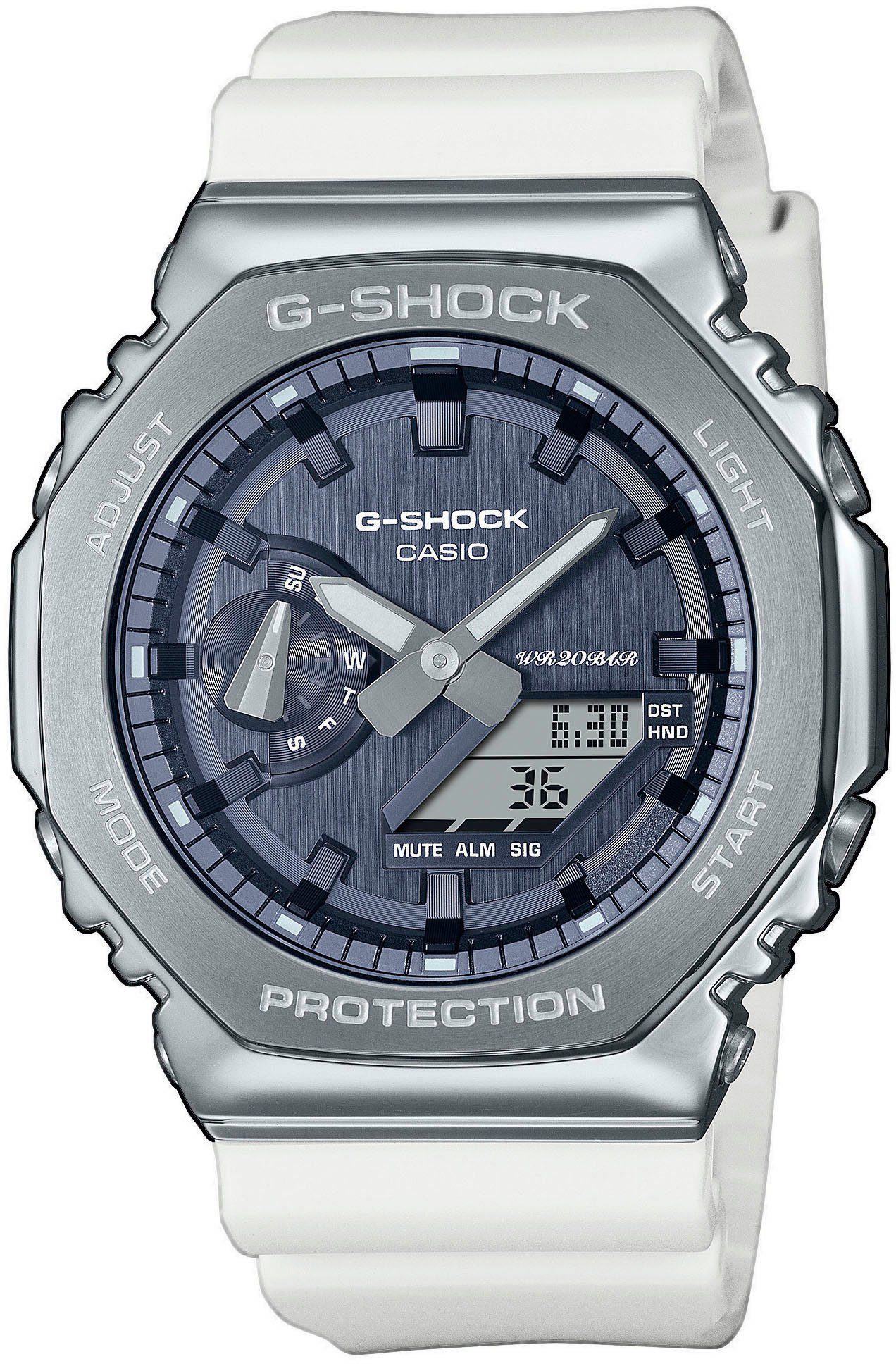 CASIO G-SHOCK Chronograph GM-2100WS-7AER, Quarzuhr, Armbanduhr, Herrenuhr, digital, bis 20 bar wasserdicht