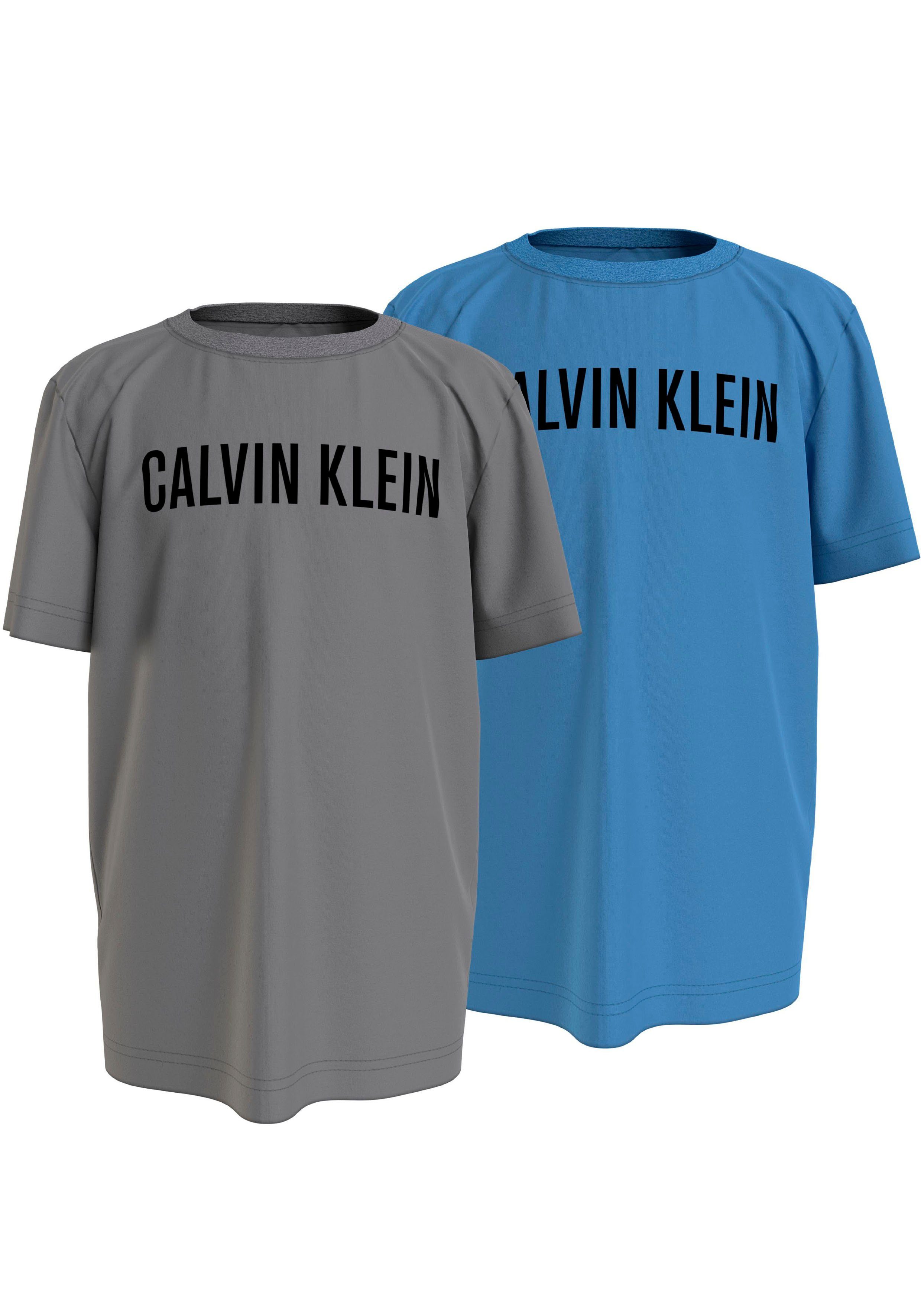 TEE 2PK aus Klein Hochwertiger Calvin Underwear Jersey 2er-Pack) (Packung, Baumwolle Logoprint, Reiner T-Shirt 2-tlg., mit