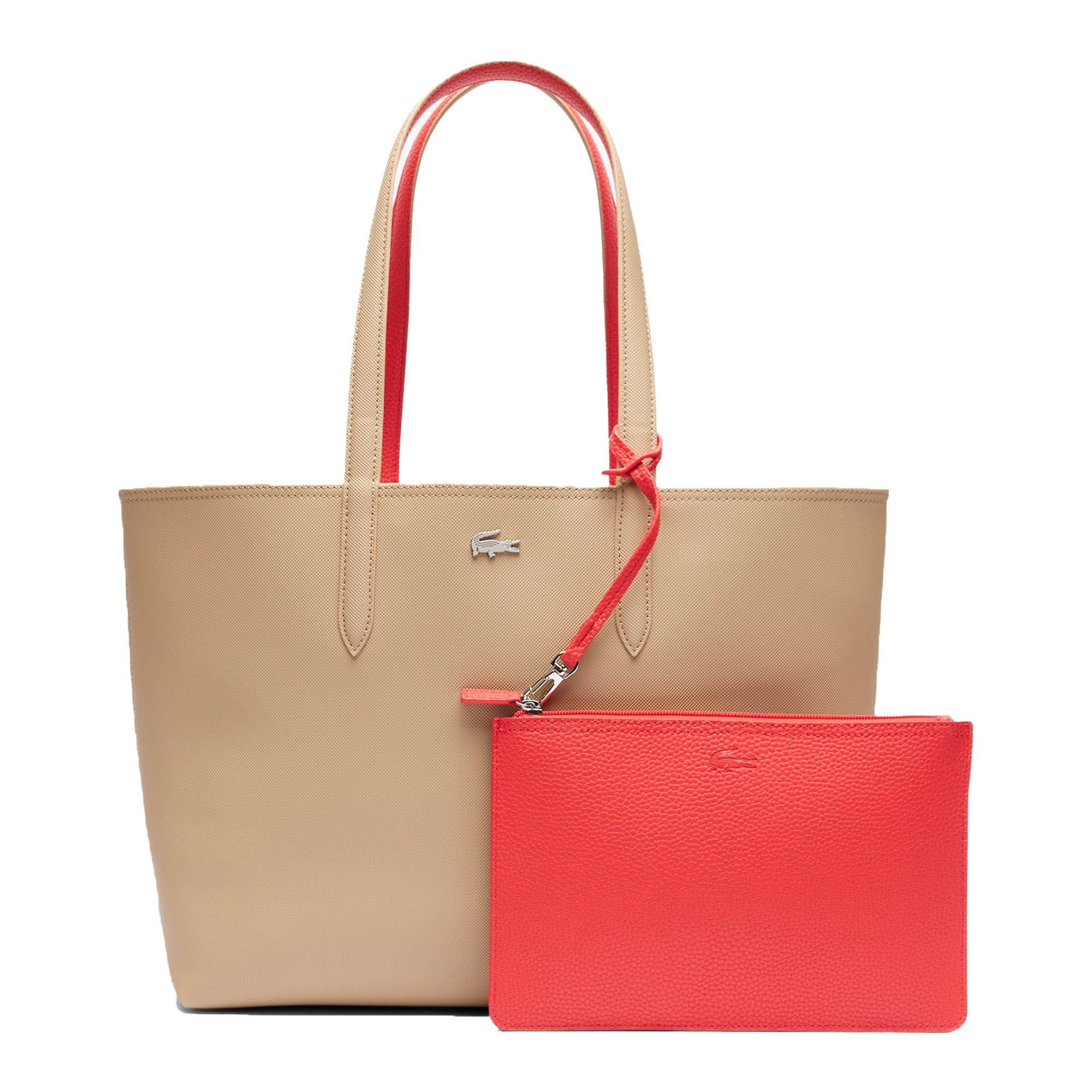 Lacoste Henkeltasche Damen Handtasche Lederimitat